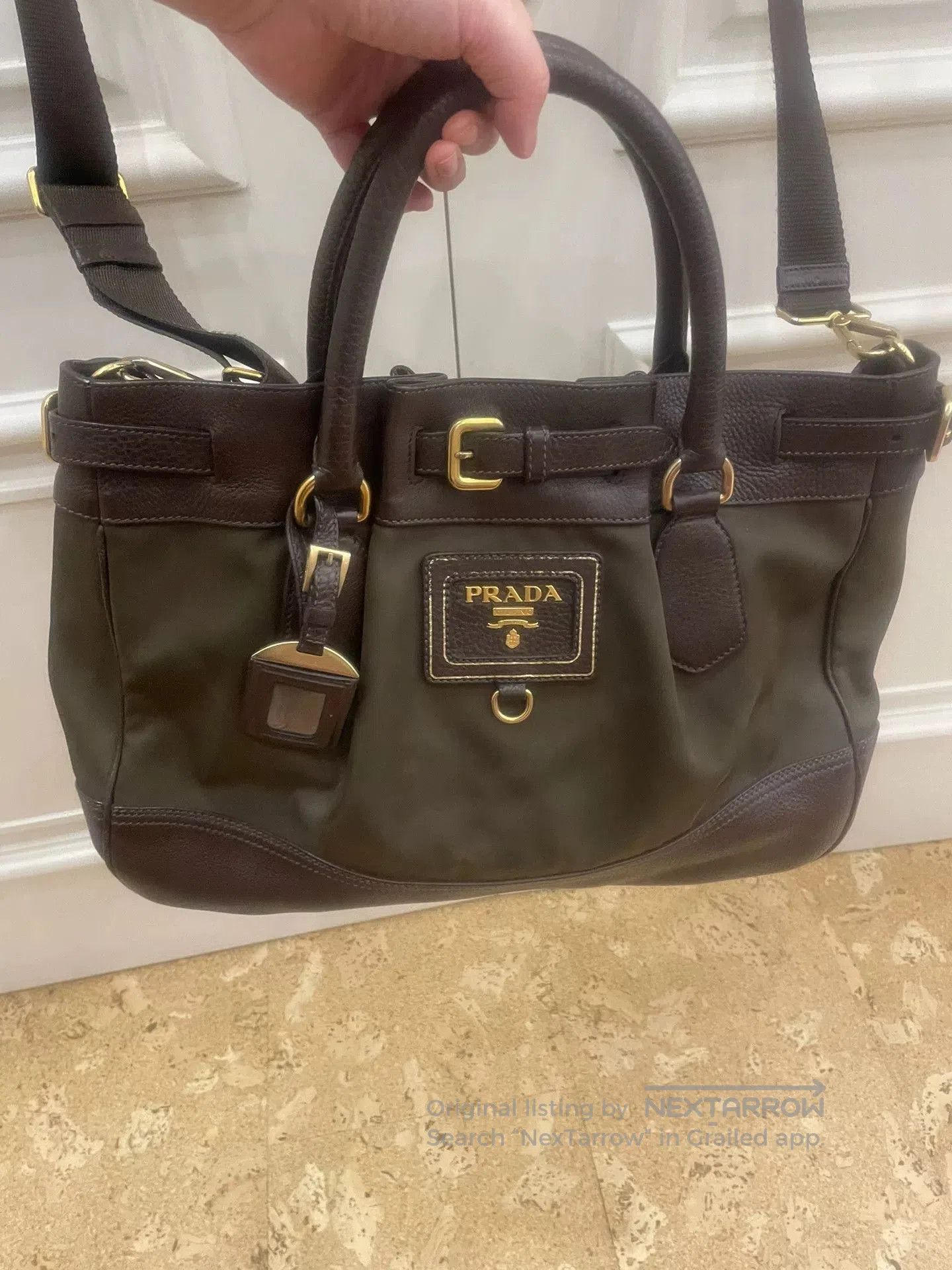 PRADA Patchwork Leather Convertible Bag.