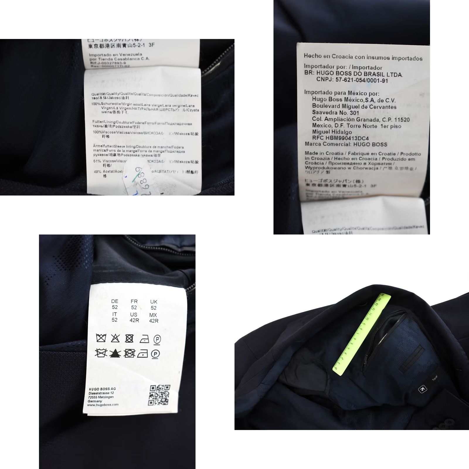 Hugo Boss HUGO BOSS Blazer Travel Jet1 Blue Wool Lined Single Breasted Men US 42R Jet1 Blazer Wool Lined Blue Mens US 42R Blazer Hugo Boss Travel Jet1 Size 42R - 8 Thumbnail