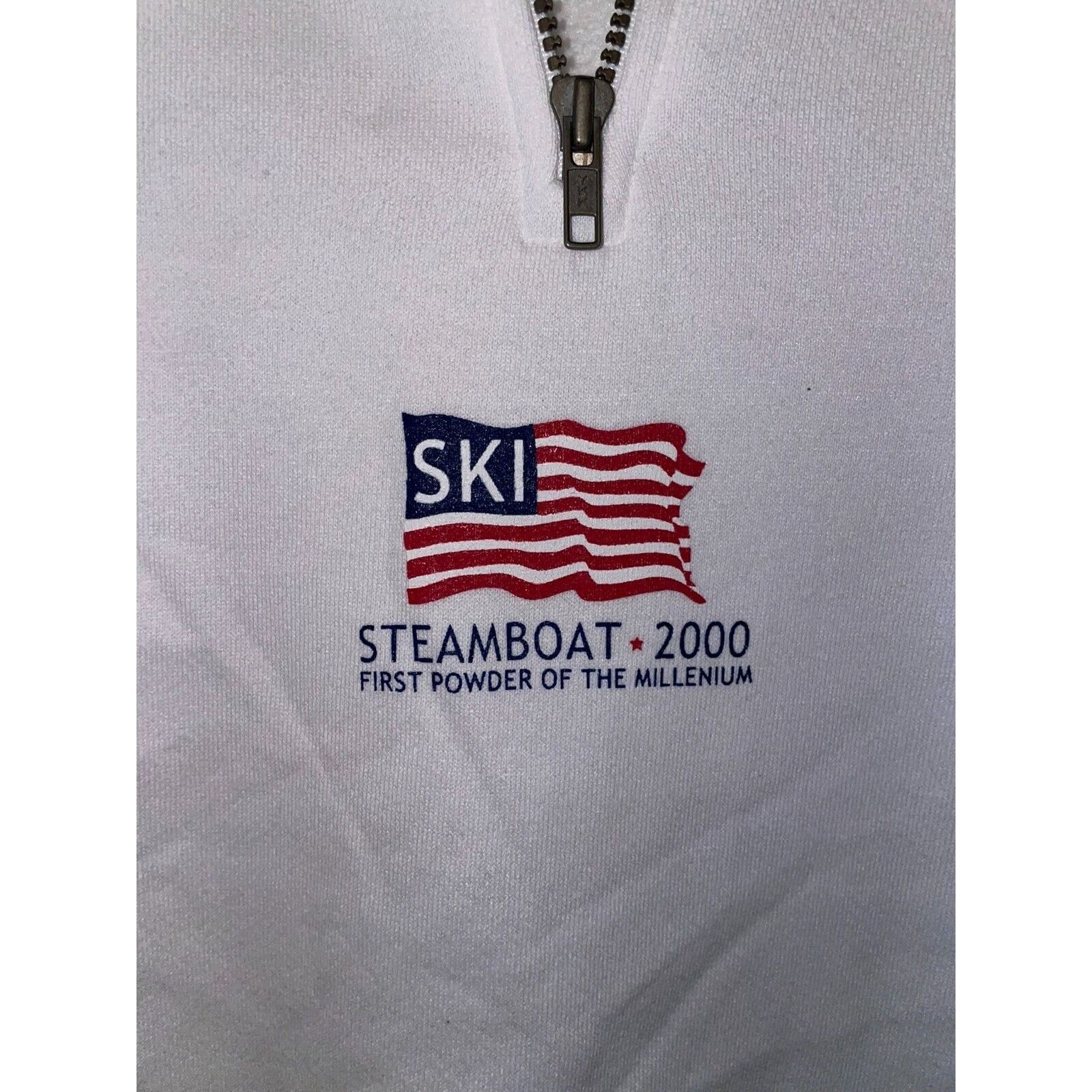 Jerzees Vintage Steamboat Sweatshirt 1/4 Zip White Crewneck L Size US L / EU 52-54 / 3 - 3 Thumbnail