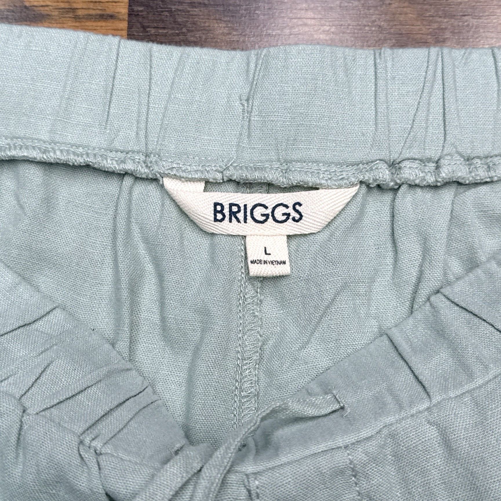 Vintage Briggs Linen Shorts Womens Large Green 5 Inch Inseam Drawstring New Size 36" / US 14 / IT 50 - 5 Thumbnail