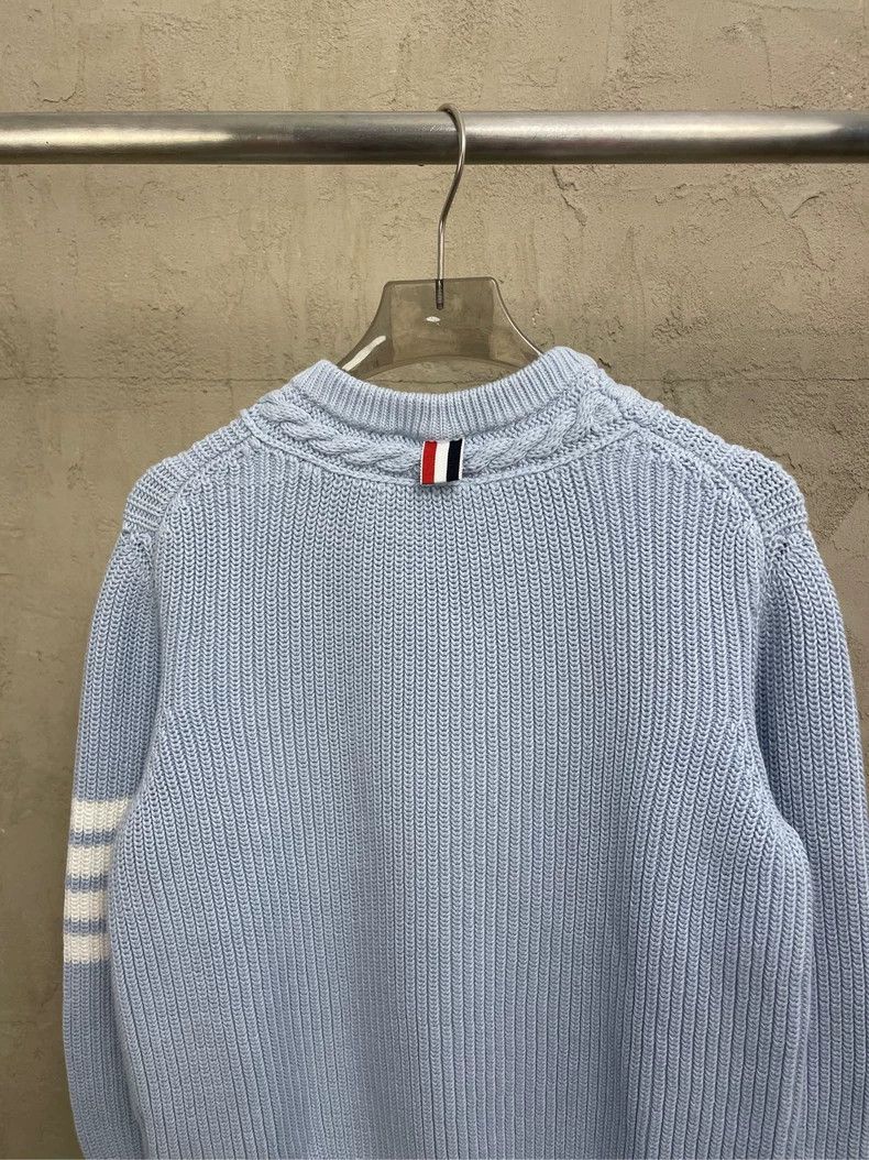 Thom Browne Thom Browne Smog blue jacquard thick round neck knit sweat Size S / US 4 / IT 40 - 4 Thumbnail
