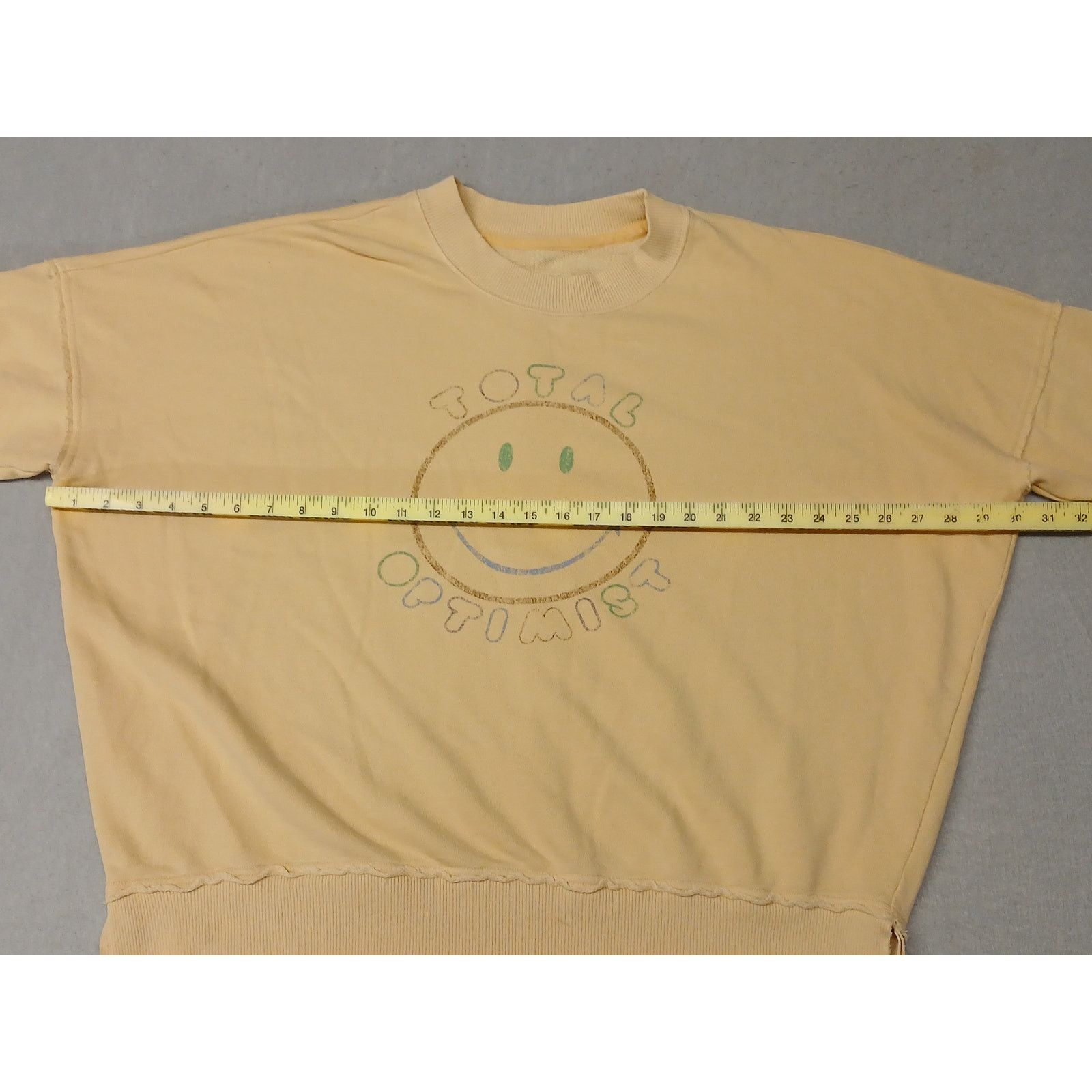 Aries Aries (XS) Yellow Long Sleeve Stretch Pullover Sweatshirt Size XS / US 0-2 / IT 36-38 - 4 Thumbnail