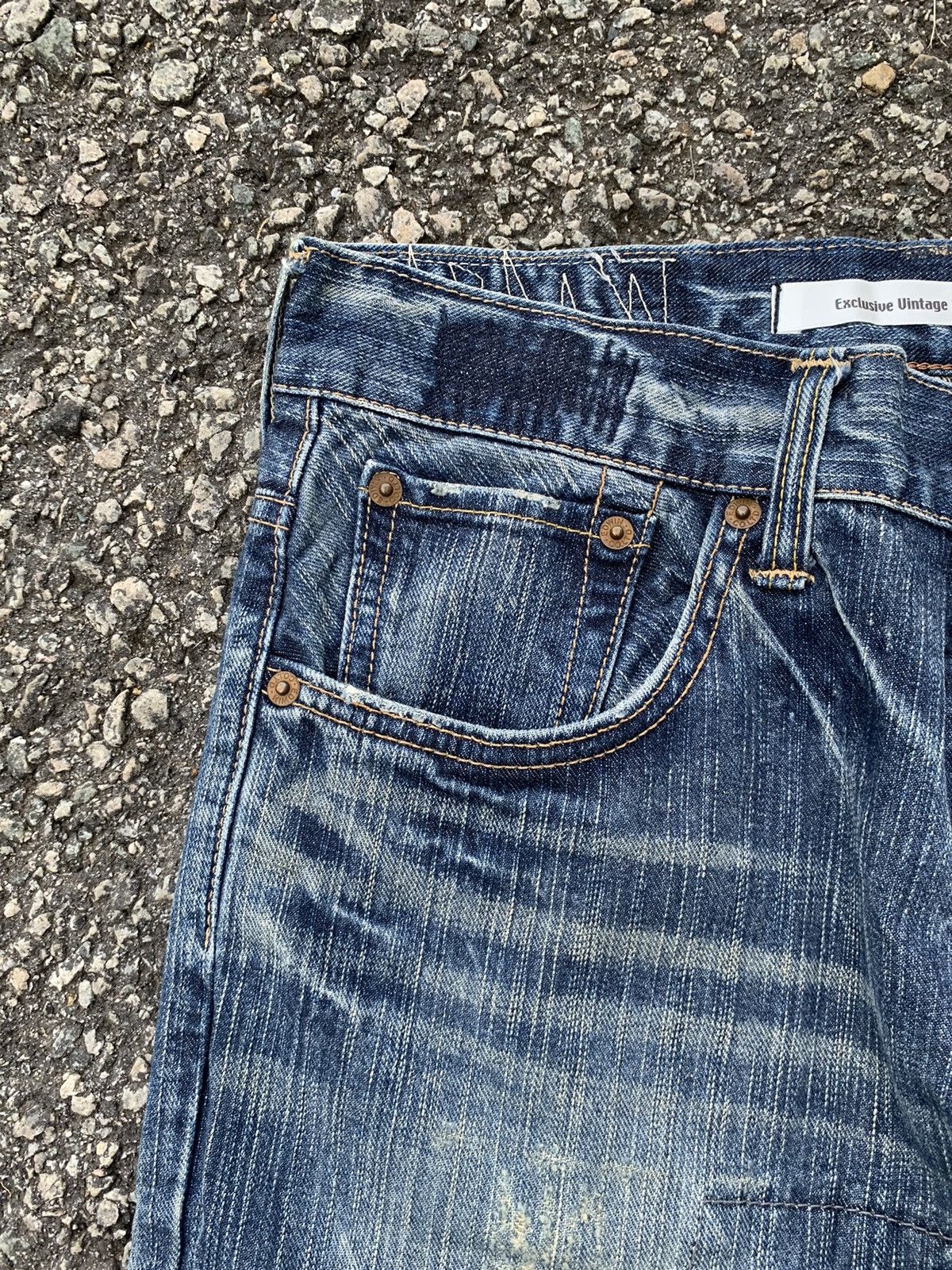 Edwin FLARE💥 EDWIN XV PUNK FADED RUSTY JAPANESE DISTRESSED DENIM🎌☠️ Size US 30 / EU 46 - 9 Thumbnail