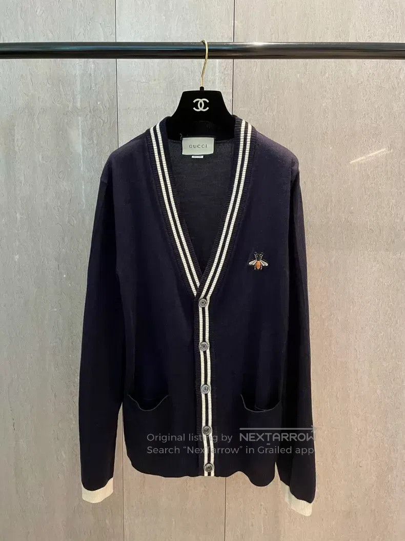 Gucci Gucci Little Bee Dark Blue Knitwear coat Size M / US 6-8 / IT 42-44 - 1 Thumbnail