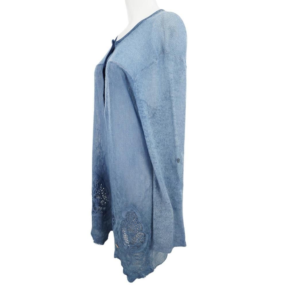 Roberto Cavalli NWT Roberto Cavelli Blue Long Sleeve Sweater Size L / US 10 / IT 46 - 3 Thumbnail
