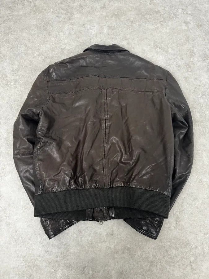 Armani 2000s Armani Dark Brown Leather Jacket Size US L / EU 52-54 / 3 - 4 Thumbnail