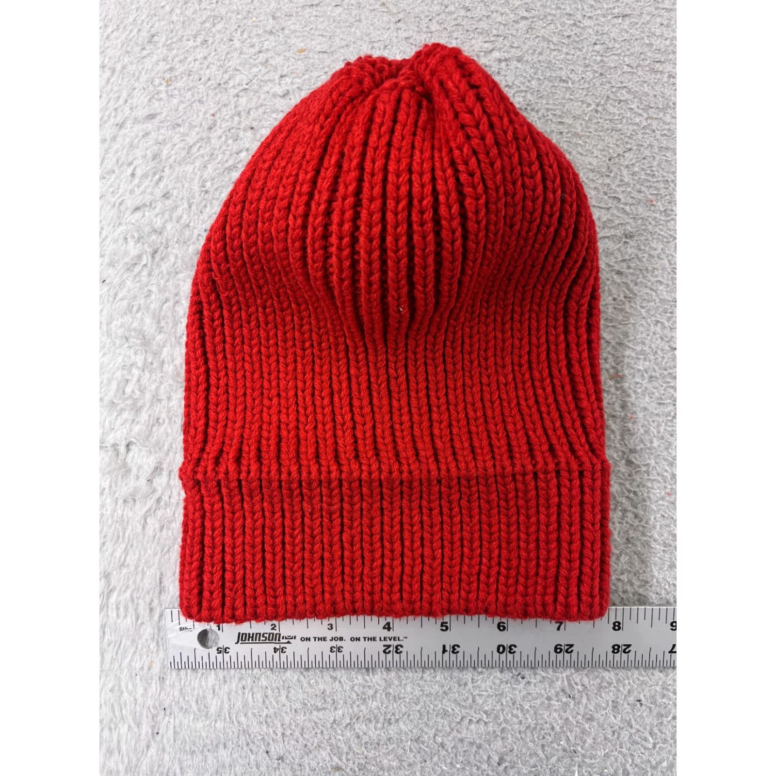 Doublet La Hearts Beanie Toque Womens One Size Red Knit Faux Fur Pom Ski Seasonal Beanie Adult Women Red La Hearts Winter Hats Size ONE SIZE - 5 Thumbnail