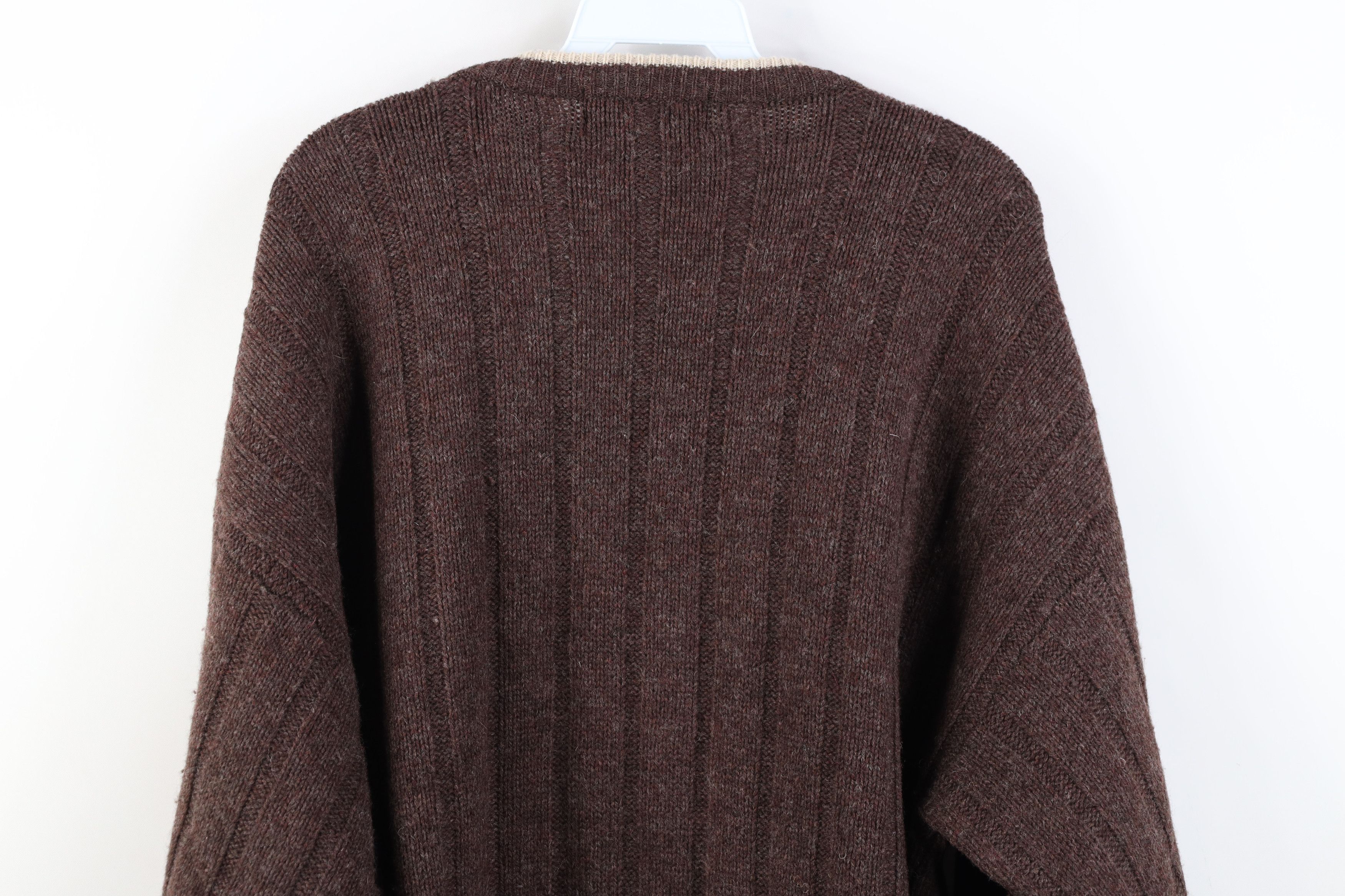 Vintage Vintage 90s Streetwear Lambswool Ribbed Crewneck Sweater Size US XL / EU 56 / 4 - 9 Thumbnail