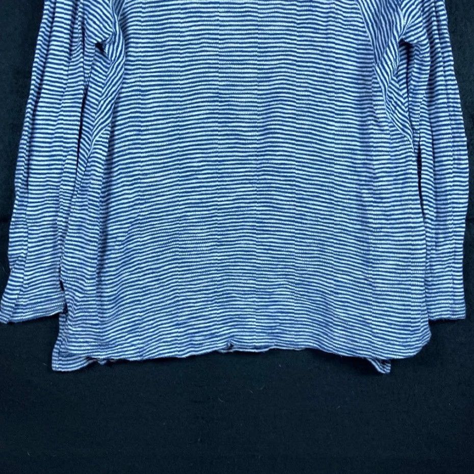 Vintage J Jill Womens Sweater Blue Striped Crew Neck Long Sleeve Modal Blend XS Petite Knit Pullover Shirt Size XS / US 0-2 / IT 36-38 - 3 Thumbnail