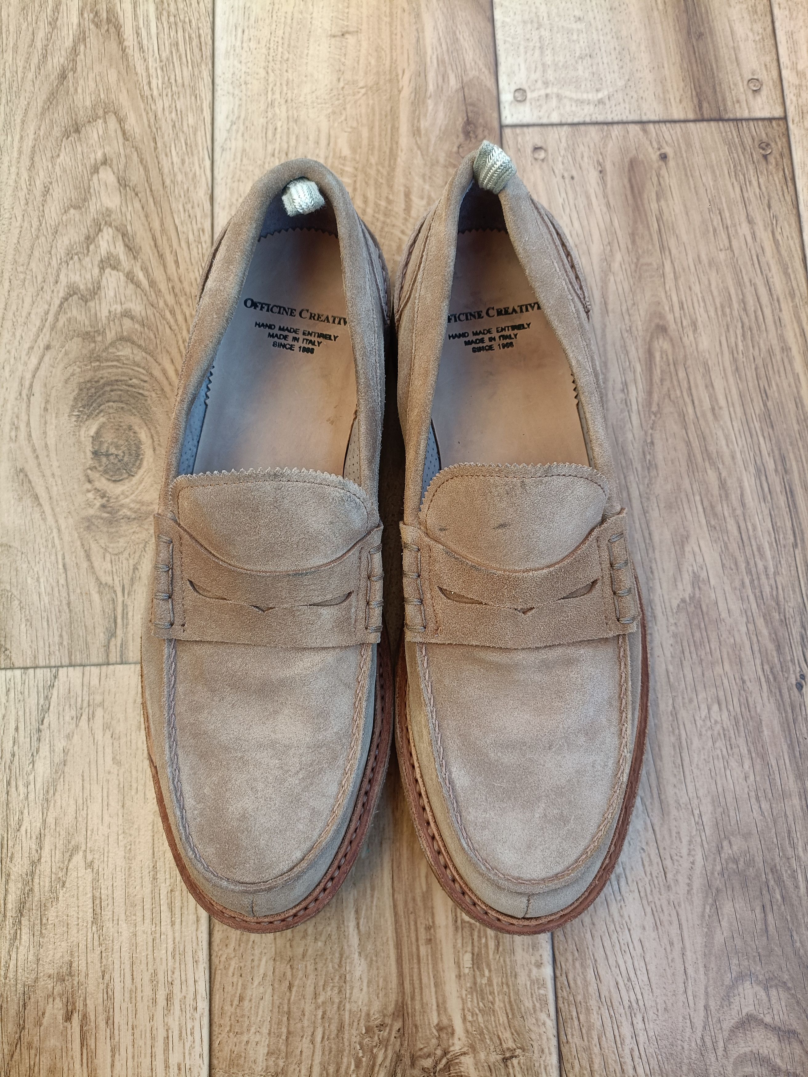 Officine Creative Officine Creative SAX 001 Taupe Suede Loafers Size US 9 / EU 42 - 1 Thumbnail