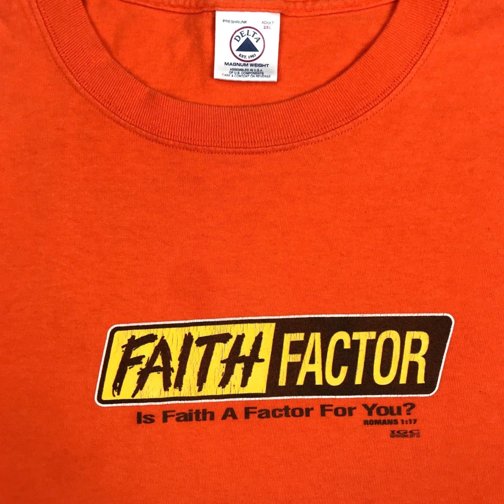 Vintage VINTAGE Faith Factor T-Shirt XL Adult Black 90s 80s Men Shirts Jesus God Parody Fear Brand Unbranded Shirt Mens XXL Size US XL / EU 56 / 4 - 5 Thumbnail