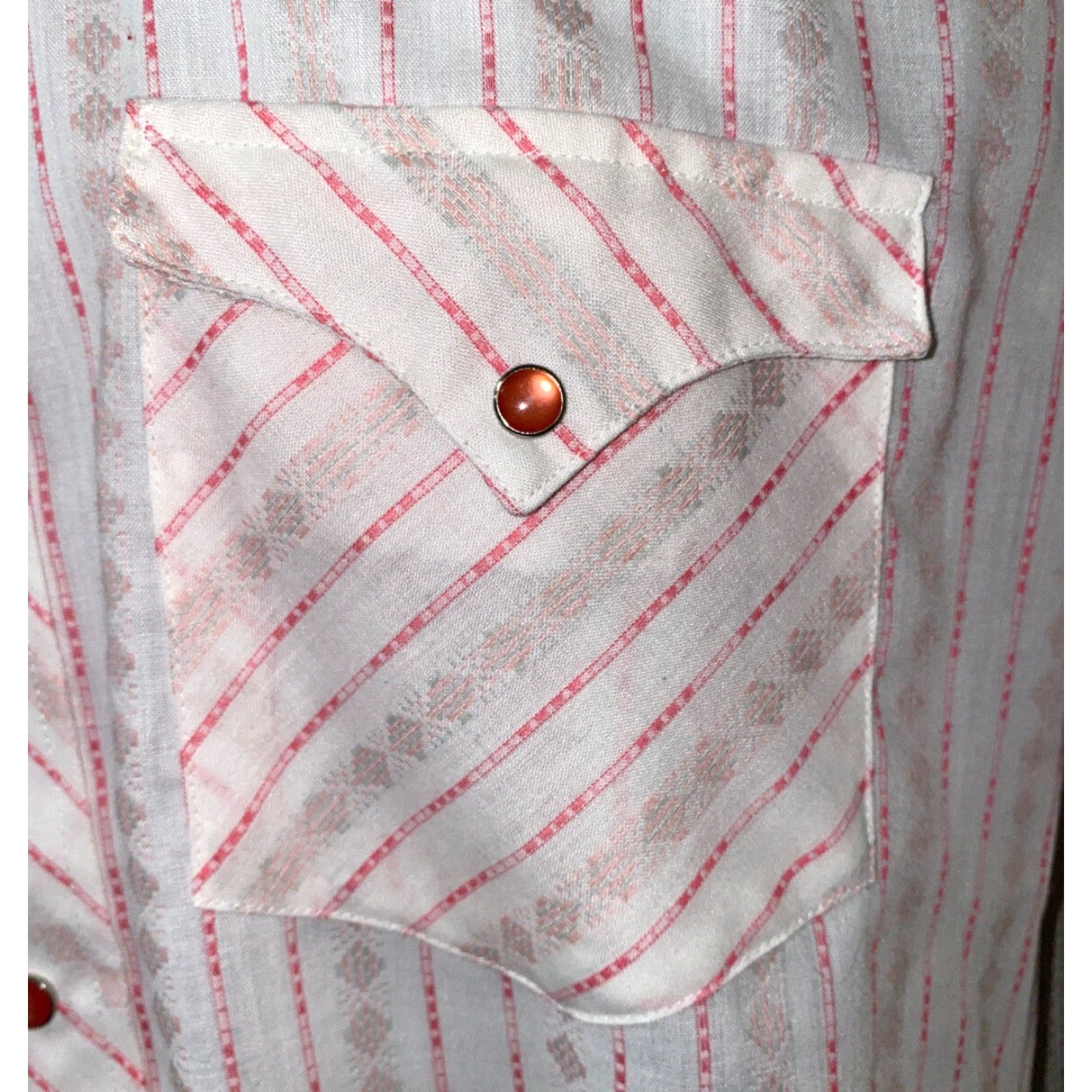Armani VINTAGE Karman Shirt Mens 15 1/2 White Pink Striped Snap Button Long Sleeve Casual Shirt Mens Size US M / EU 48-50 / 2 - 4 Thumbnail