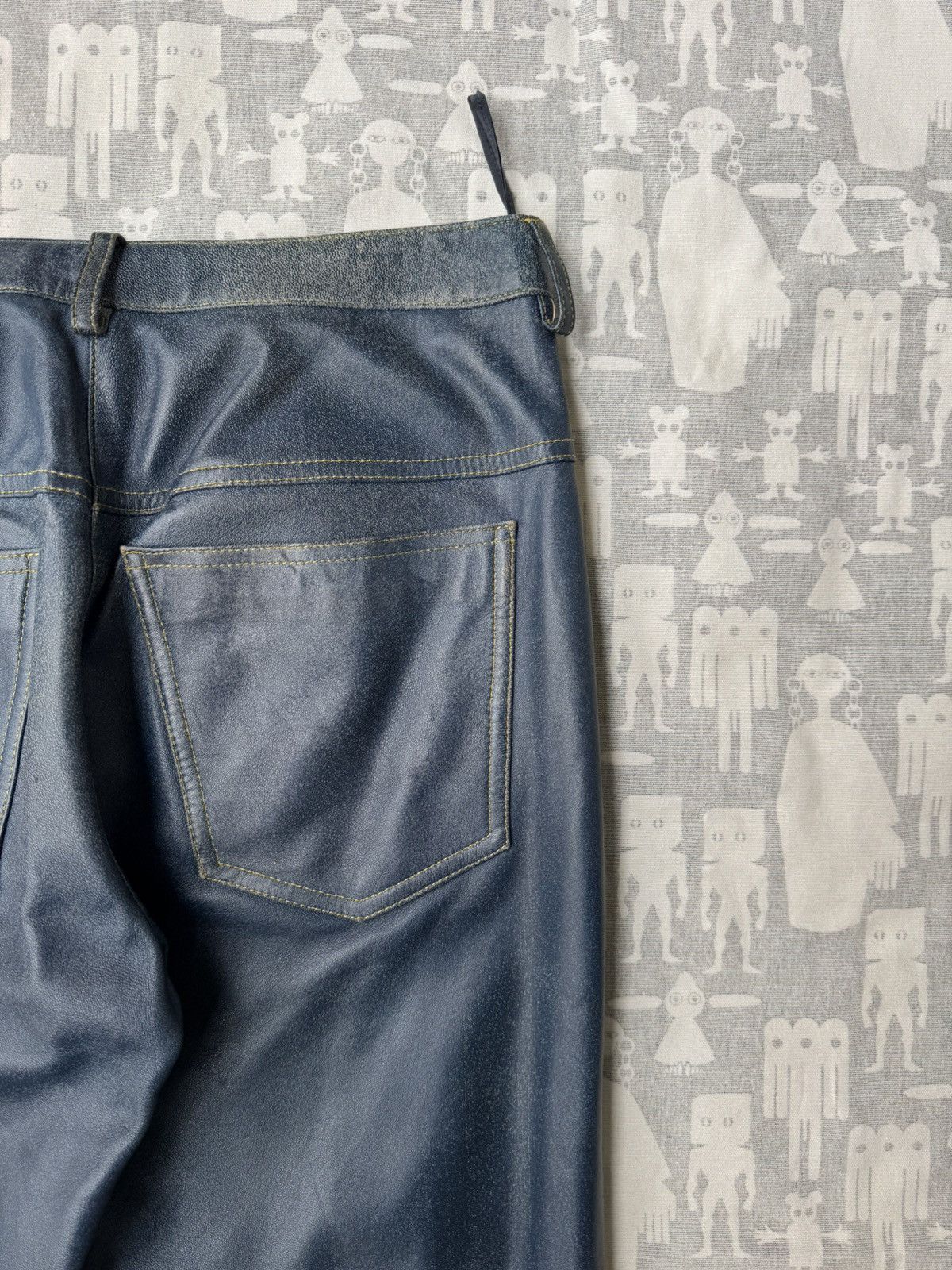 Ruffo Research Ruffo Research AW00 Trompe-L'Oeil Denim Leather Jeans Size 24" / US 00 / IT 34 - 8 Thumbnail