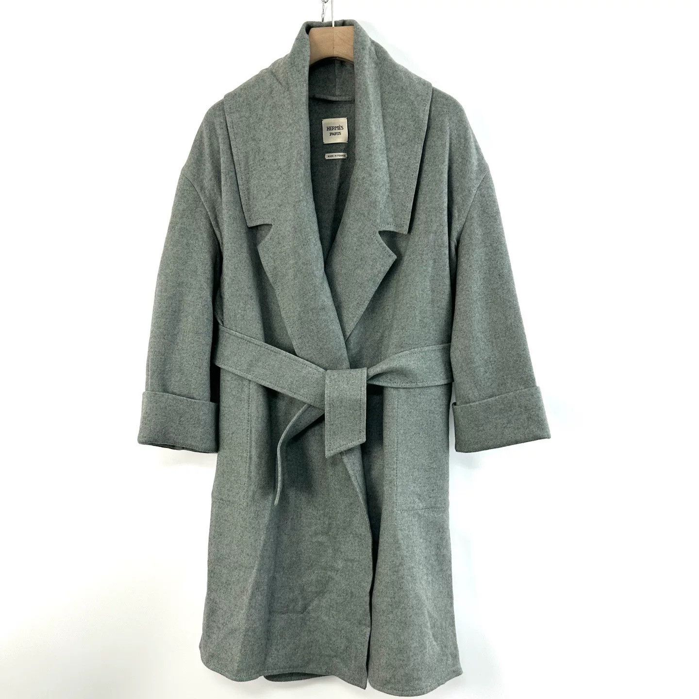 Hermes Hermes Women's Gray Long Cashmere Coat Size M / US 6-8 / IT 42-44 - 1 Thumbnail