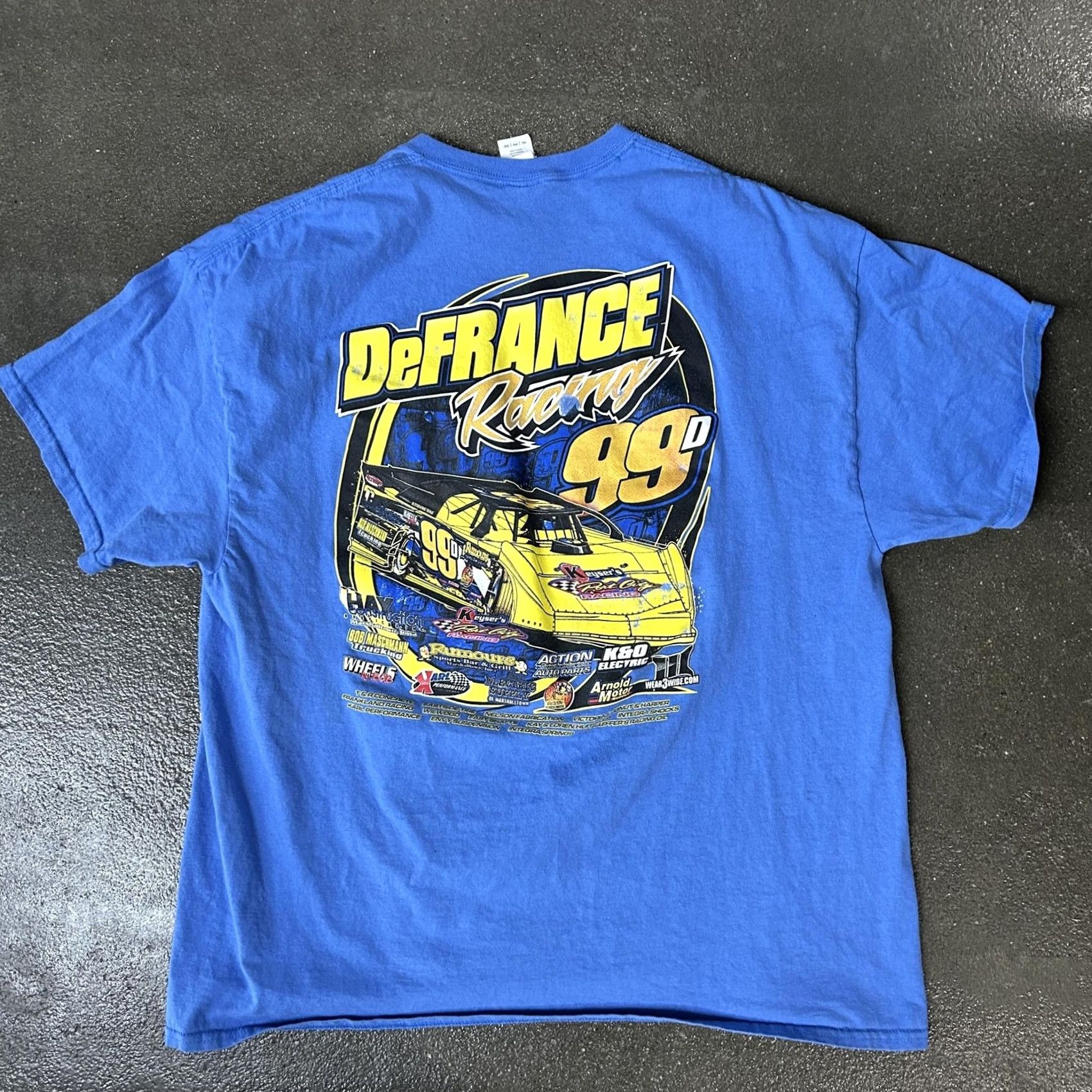 Gildan Darrel DeFrance 99D Racing T-Shirt Mens 2XL Blue Gildan Graphic Car Tee T-Shirt Size US XXL / EU 58 / 5 - 3 Thumbnail