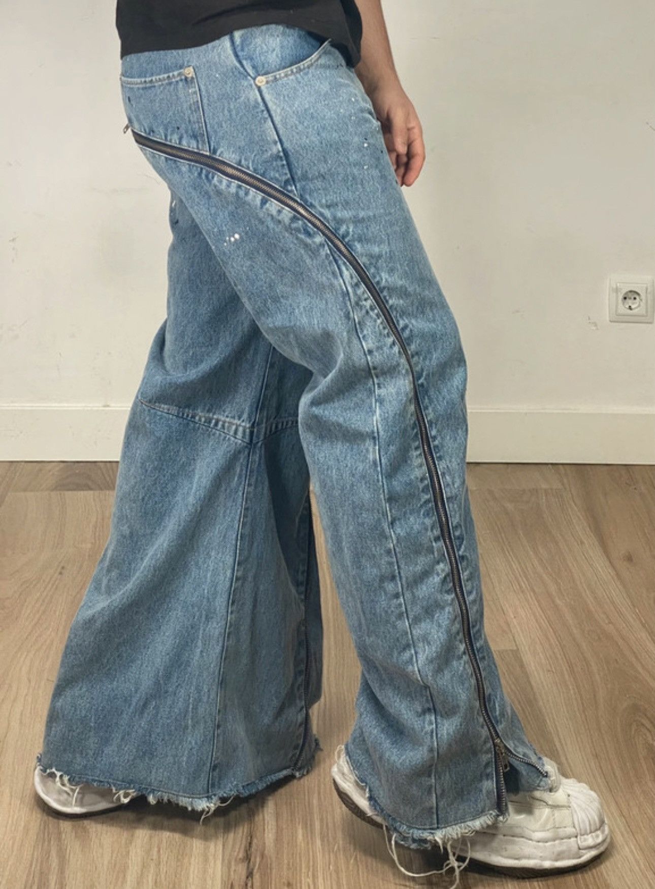 Japanese Brand Paynestar Heroin Zip Baggy Flared Denim Pants Bolan Size US 32 / EU 48 - 9 Thumbnail