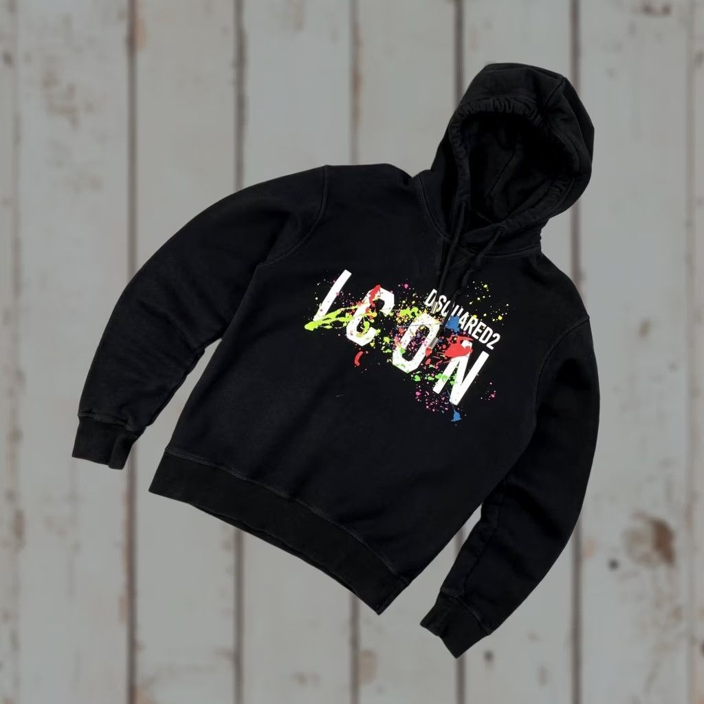 Dsquared2 Dsquared2 Hoodie Icon Painted Big Logo Size M Black Mens Size US M / EU 48-50 / 2 - 1 Thumbnail