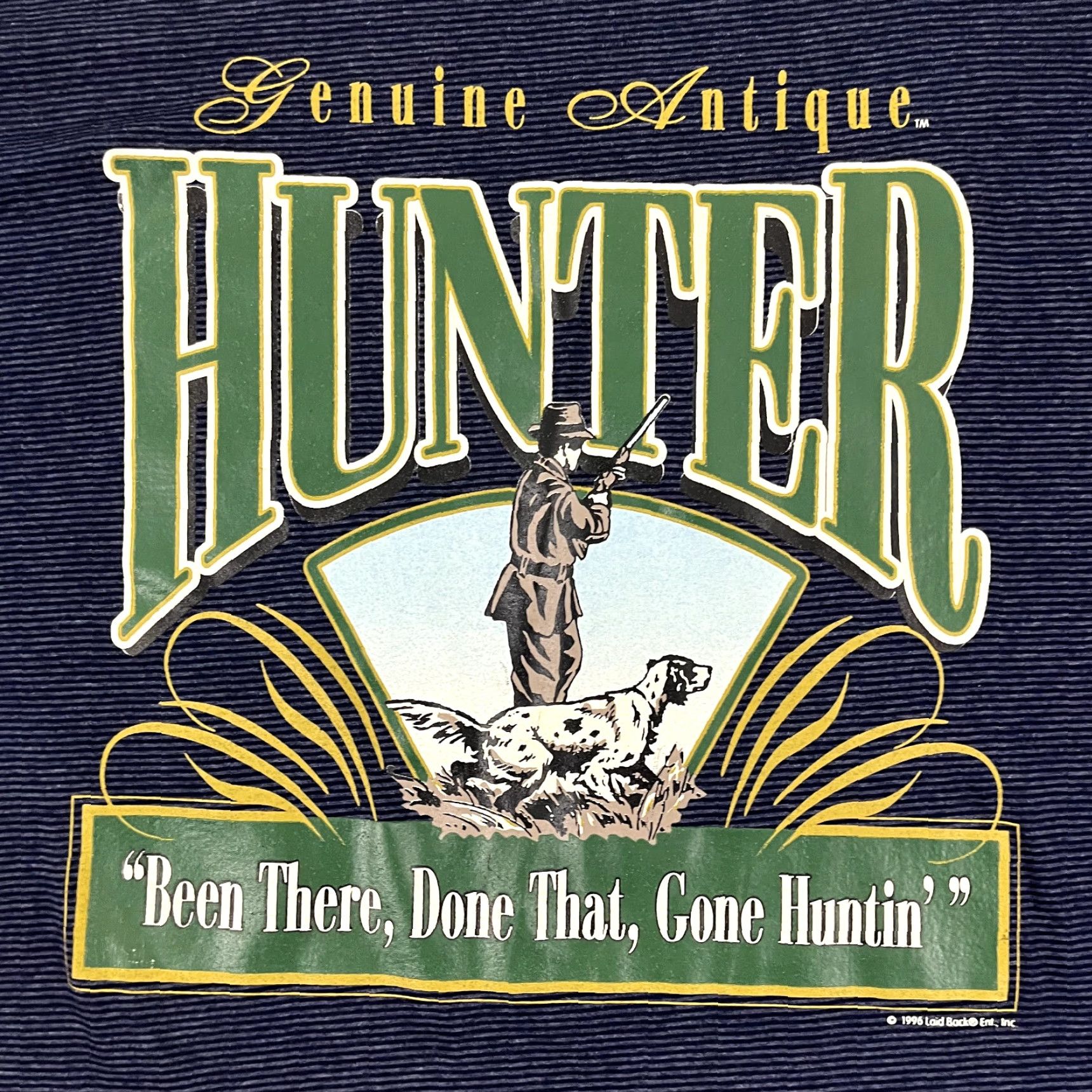 Hunter VINTAGE Shirt Men Large Blue Hunting Hunter Redneck Graphic Tee 1996 90s Antique - Laid Back Shirt Men L Blue Graphic Print 90s Theme Mens Size US L / EU 52-54 / 3 - 2 Thumbnail