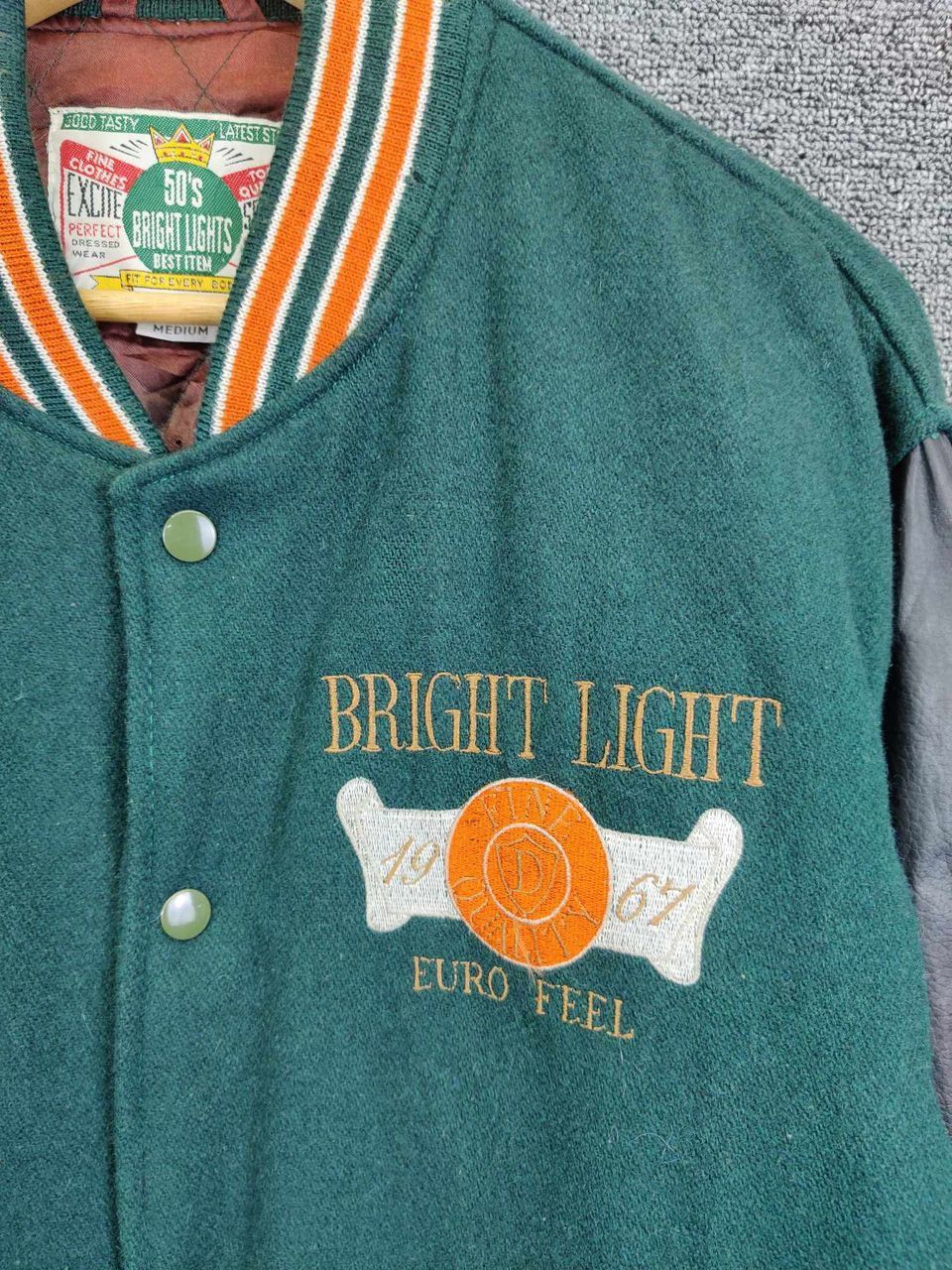 Japanese Brand Vintage 90s Bright Light Wool Varsity Leather Jacket Size US M / EU 48-50 / 2 - 8 Thumbnail