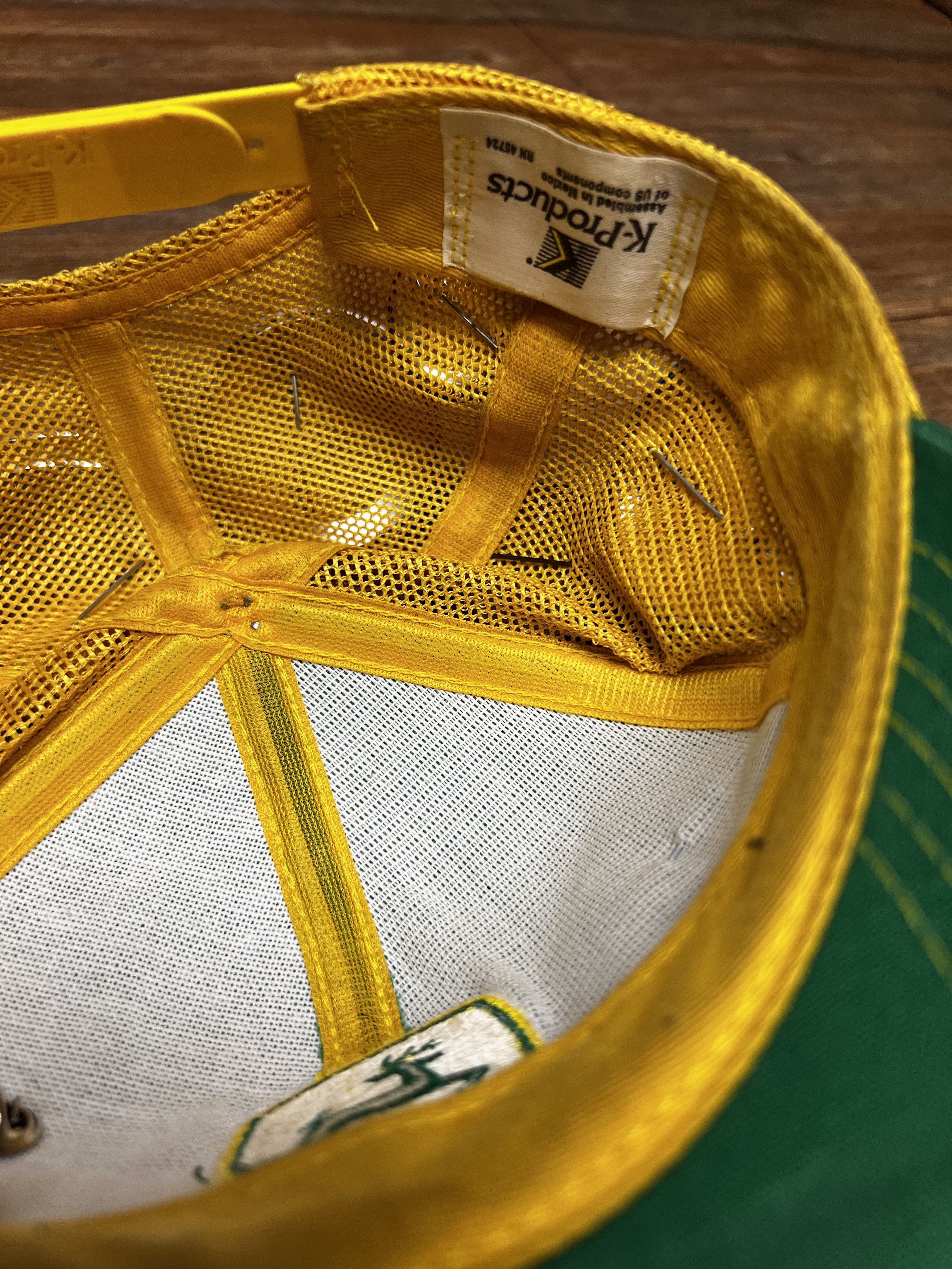 John Deere Vintage John Deere Green Yellow 6 Panel Snapback Hat w Pins Size ONE SIZE - 7 Thumbnail