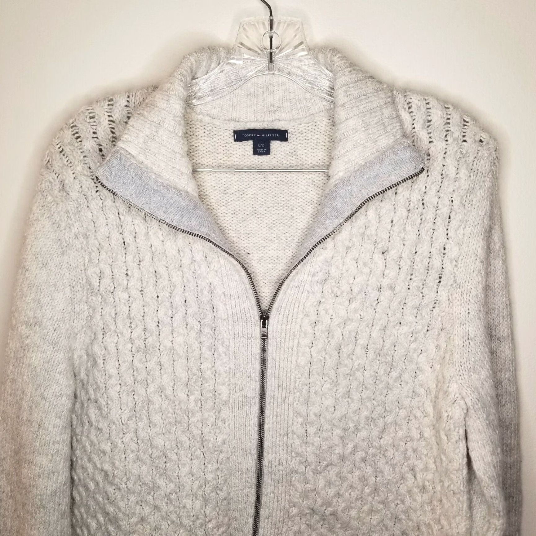 Tommy Hilfiger TOMMY HILFIGER Mens White Full Zip Long Sleeve Sweater Size L Size US L / EU 52-54 / 3 - 2 Thumbnail