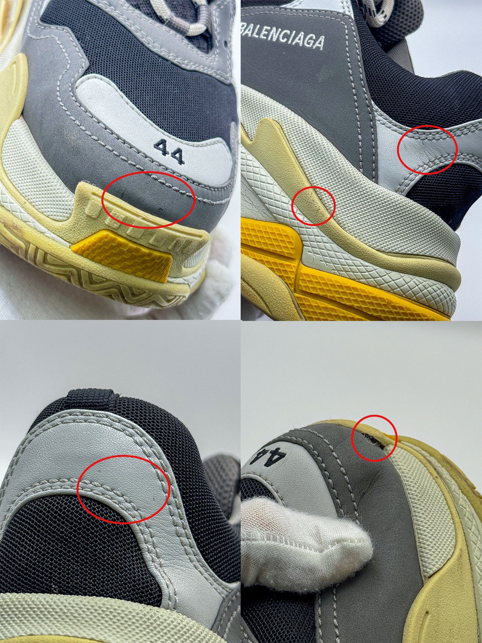 Balenciaga Balenciaga Triple S Gray/Yellow/Black Sneakers Size US 11 / EU 44 - 20 Thumbnail