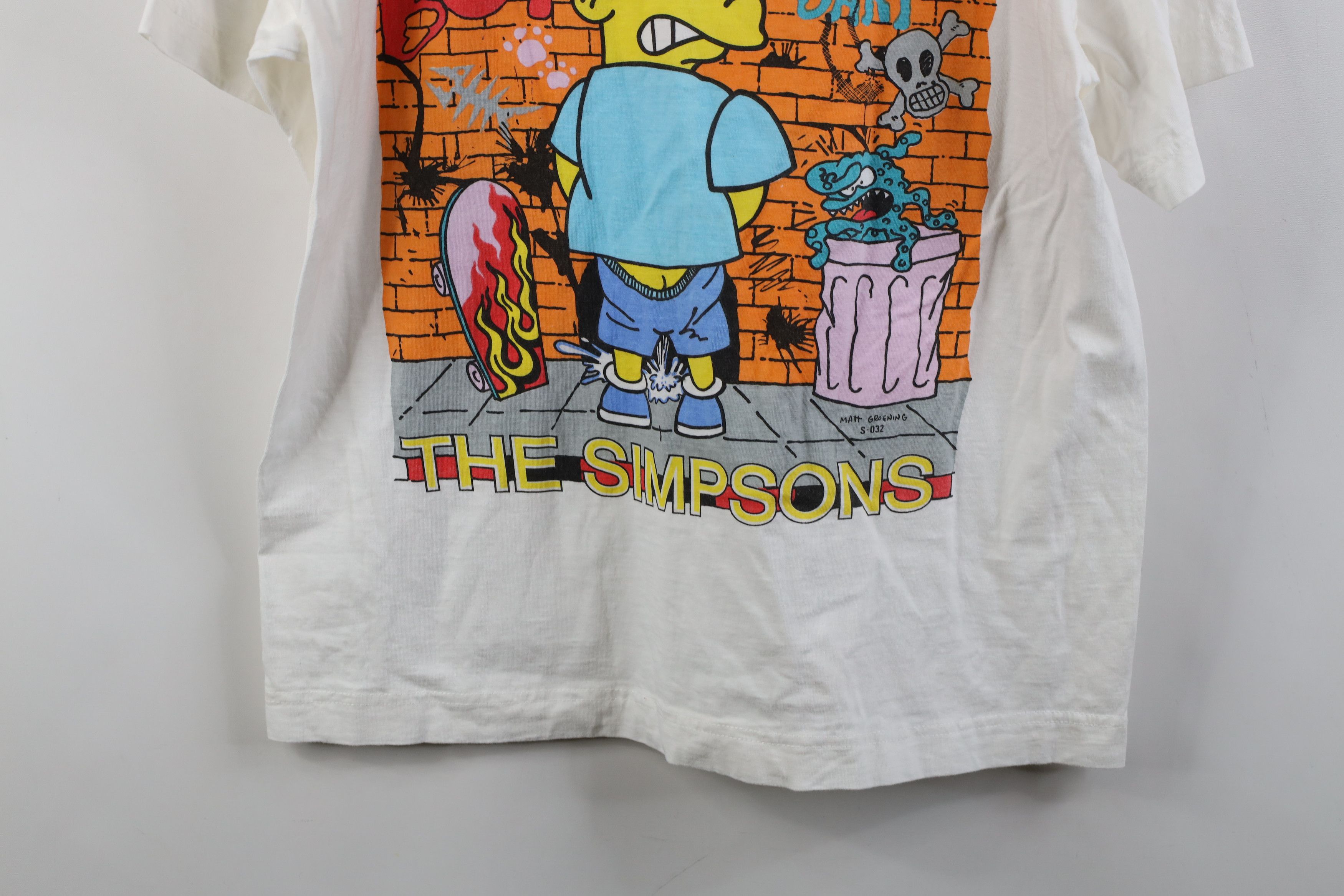 Vintage Vintage 90s The Simpsons Bart Gang Graffiti T-Shirt White Size US M / EU 48-50 / 2 - 14 Thumbnail