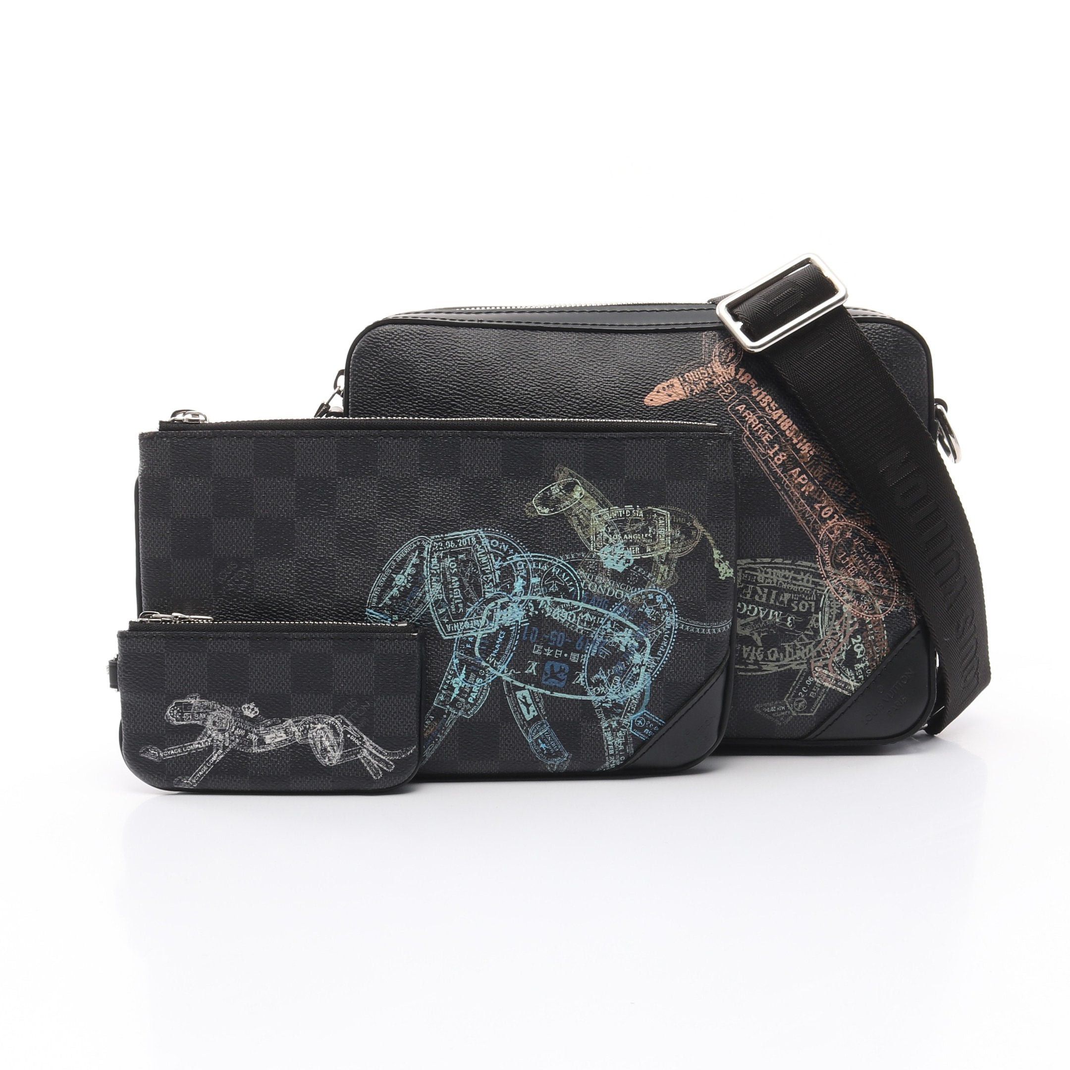 Louis Vuitton Louis Vuitton Trio Messenger Damier Graphite Animal Print Shoulder Bag Leather Black Size ONE SIZE - 1 Thumbnail
