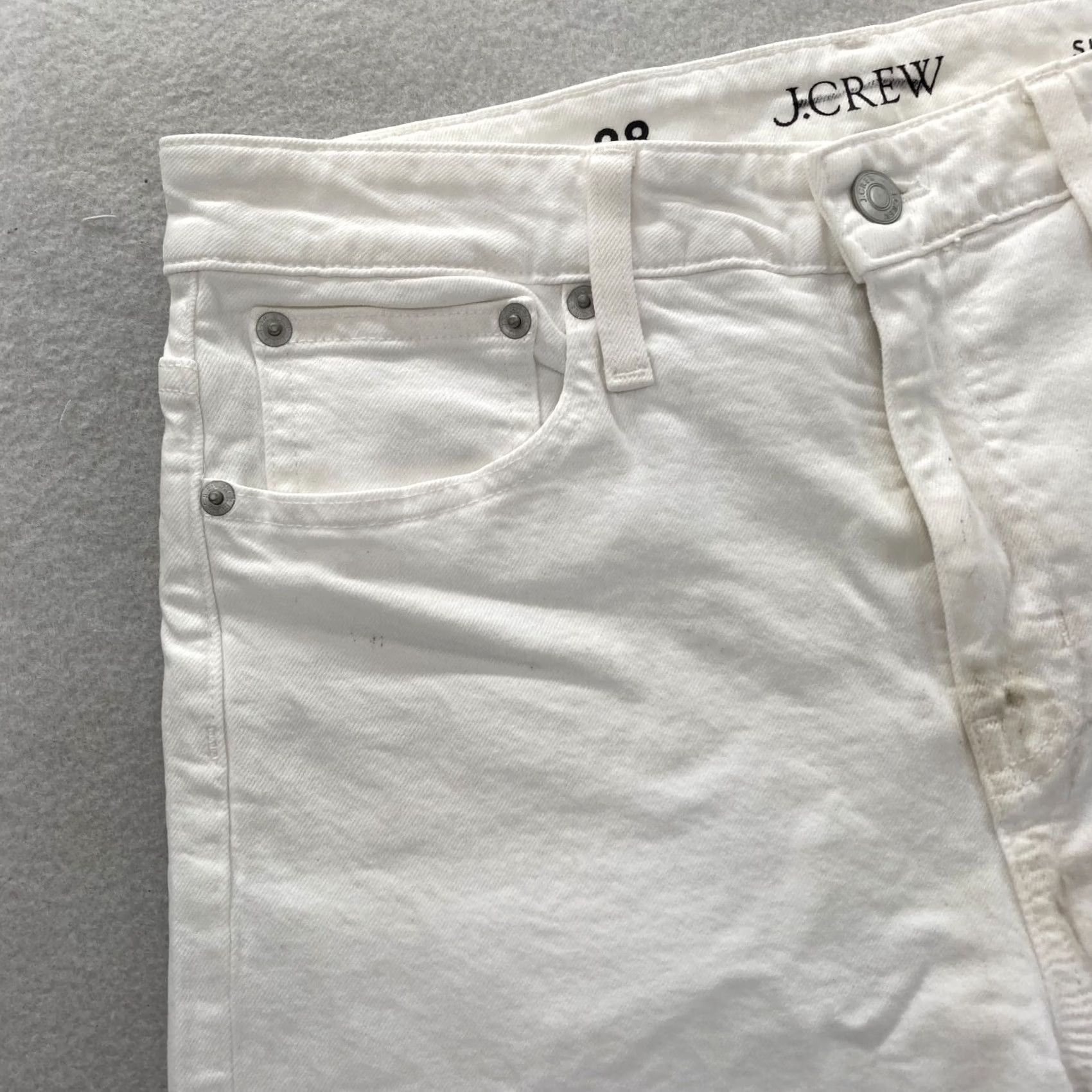 J.Crew J.CREW Jeans Women's 28 White Stretch Denim Mid Rise Boho Y2K READ Wide Flare Skinny Flare (5-Pocket) INSEAM 32 Size 28" / US 6 / IT 42 - 3 Thumbnail