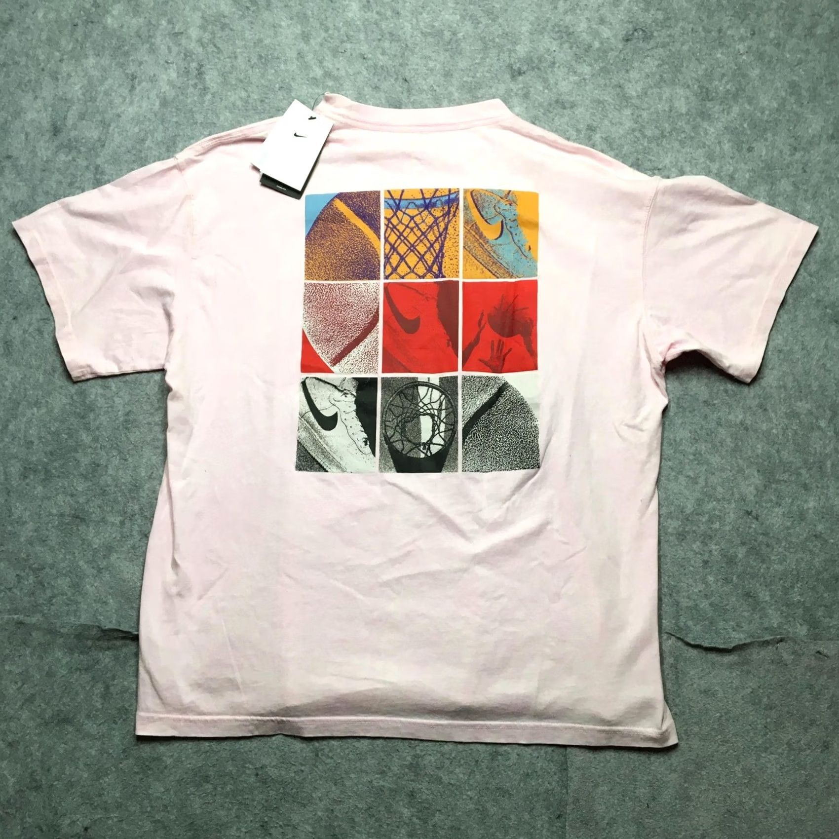 Nike Nike Shirt Mens XL Pink Basketball Hoop Grid Graphic Loose Fit Tee Swoosh Size US XL / EU 56 / 4 - 2 Thumbnail