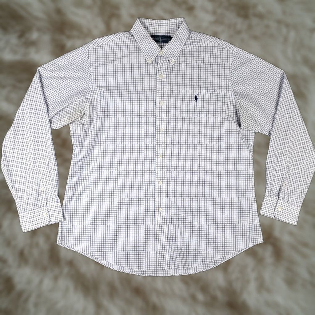 Ralph Lauren Ralph Lauren Casual Button-Up Shirt Mens XL Blue White Check Long Sleeve Size US XL / EU 56 / 4 - 1 Thumbnail