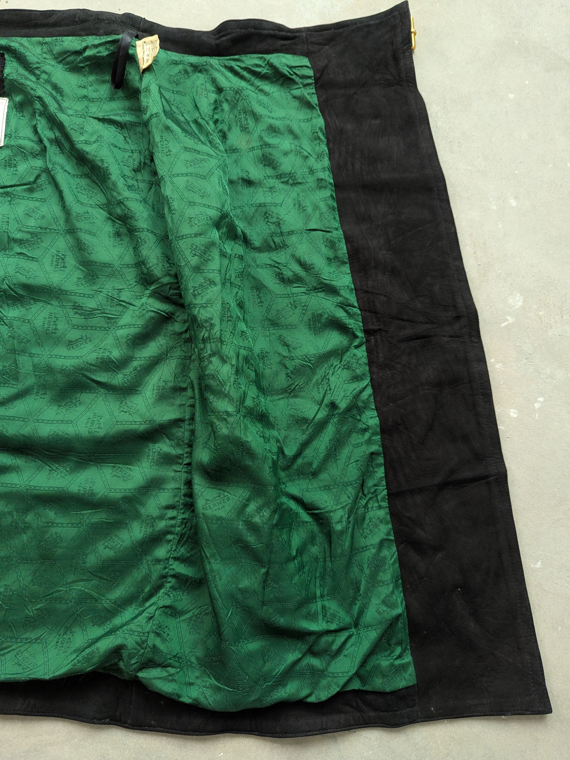Hermes × Vintage Hermes Midi Skirt Nubuck Leather Viscose Lining Size 25" / US 0 / IT 36 - 10 Thumbnail