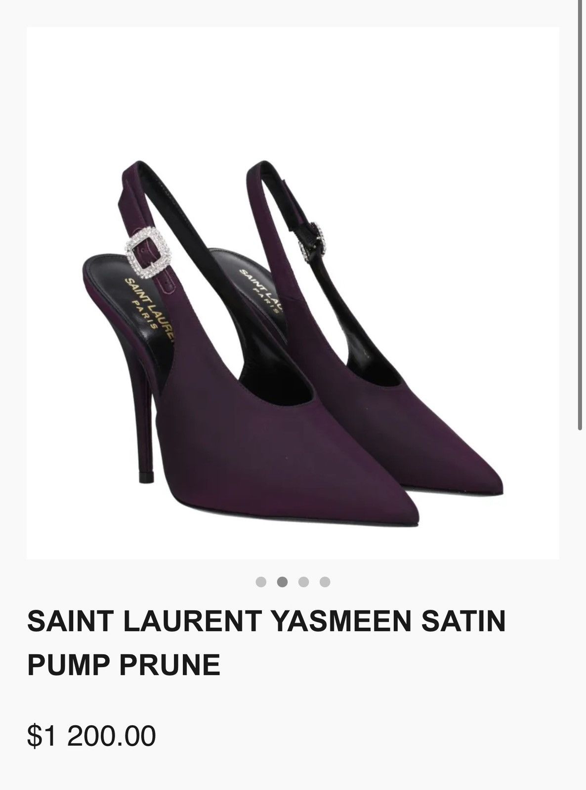 Yves Saint Laurent YSL Saint Laurent Yasmeen Satin Pump Prune Size US 7 / IT 37 - 8 Thumbnail