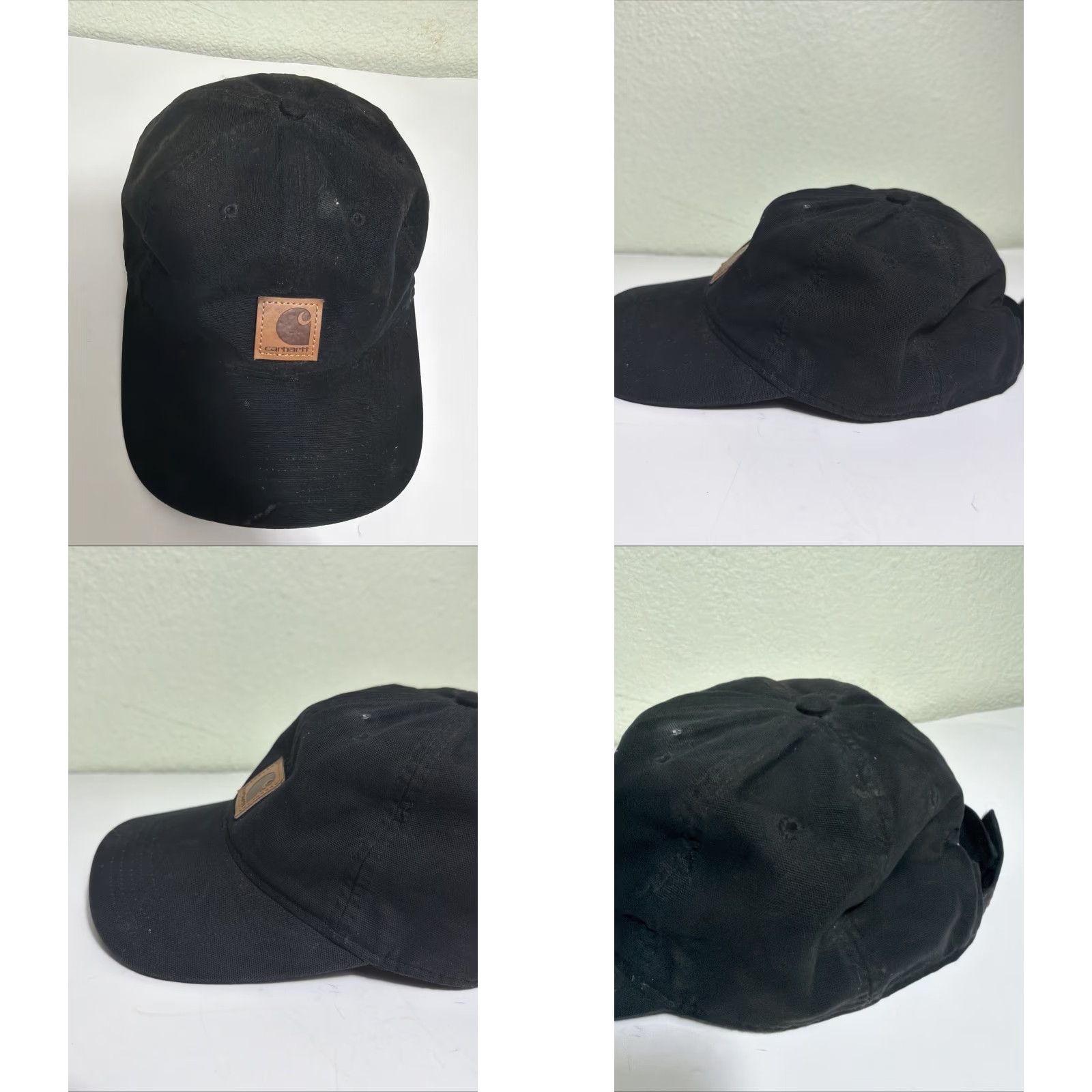 Carhartt Carhartt Hat Strapback Black Leather Patch Adjustable Hat One Size Mens Baseball Cap Size ONE SIZE - 8 Thumbnail