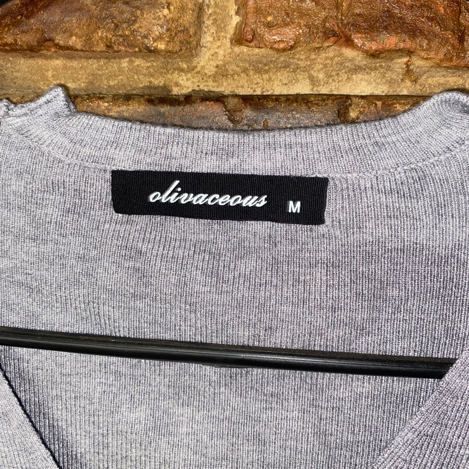 Other Olivaceous Gray Knit Pullover Choker V-Neck Sweater Medium Size M / US 6-8 / IT 42-44 - 4 Thumbnail
