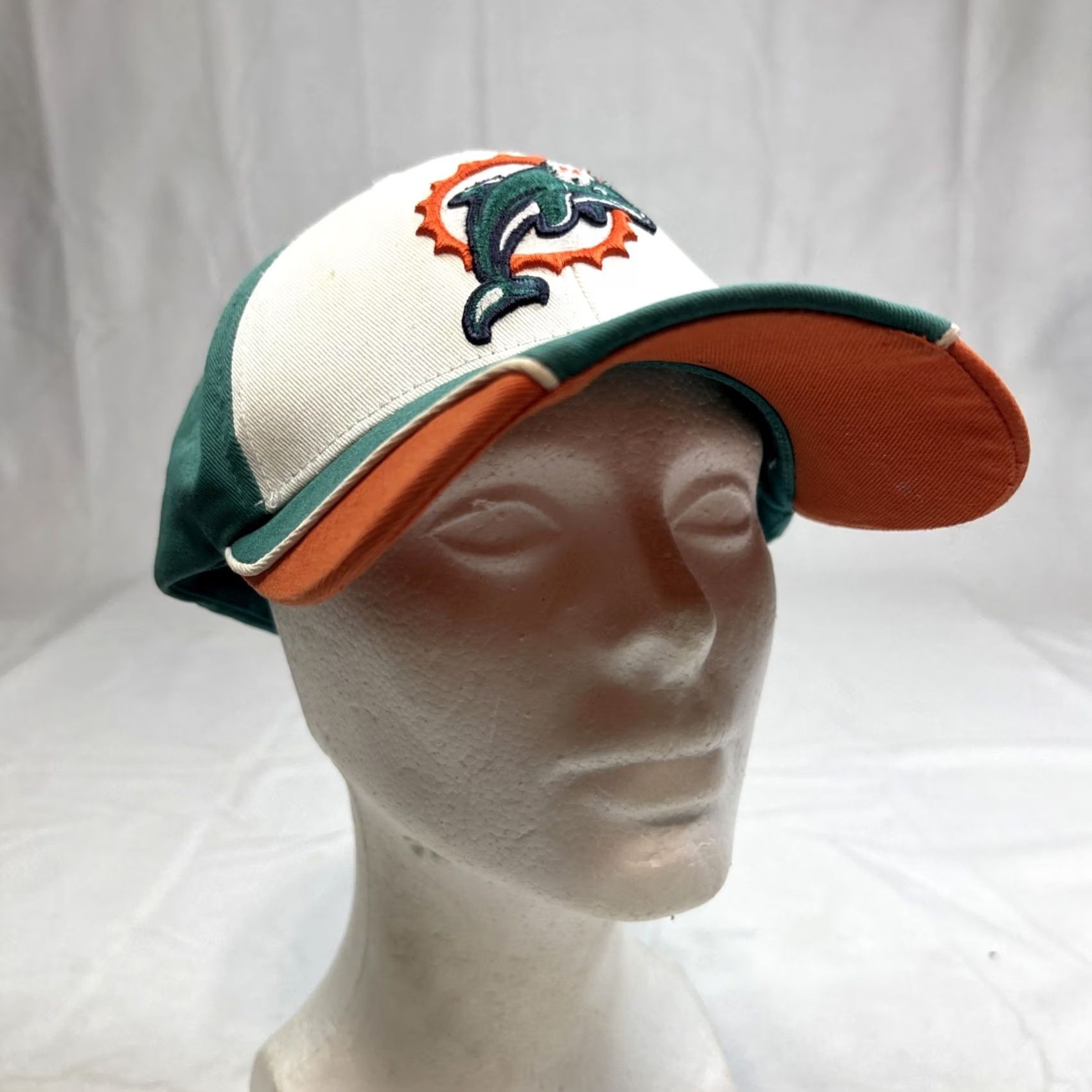 NFL VINTAGE Miami Dolphins Hat Cap Strapback Teal Green White Team NFL Football Mens Midsize Strapback Size ONE SIZE - 2 Thumbnail
