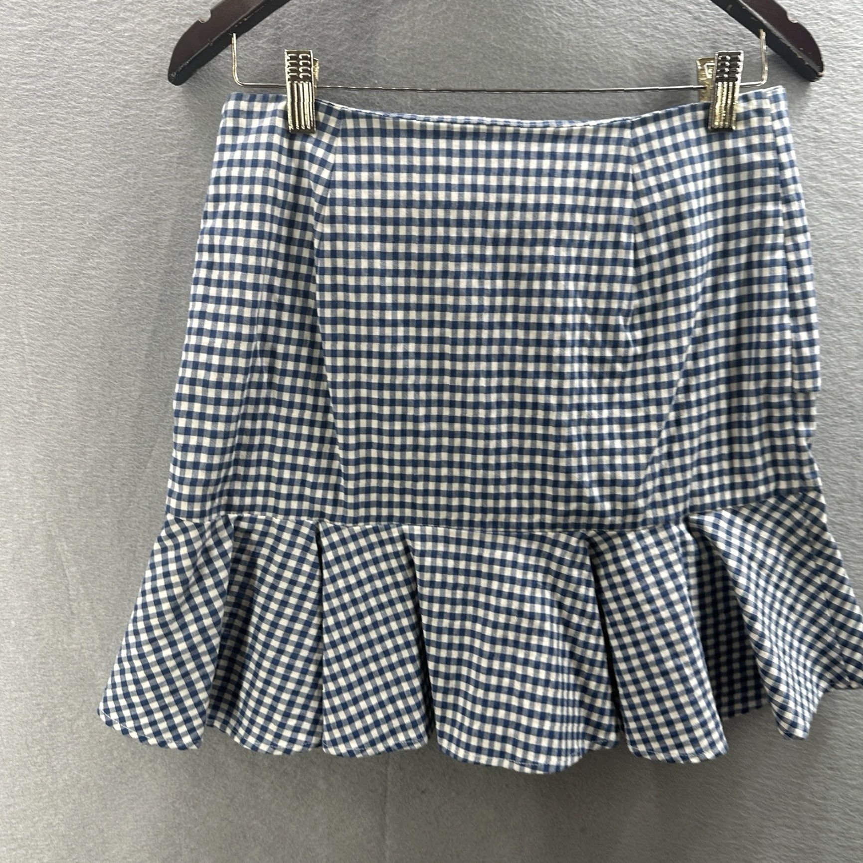 Veronica Beard Veronica Beard Mini Skirt Womens 6 Blue Plaid Asymmetrical Cottage Gingham Boho Prep 90s Style Short Skirt Mens/Womens Size 28" / US 6 / IT 42 - 7 Thumbnail