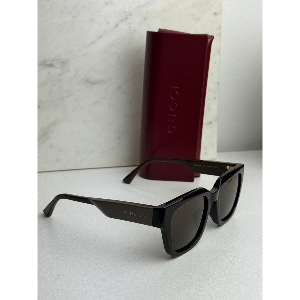 Gucci NEW Gucci GG1670SK Black Brown Unisex Square Sunglasses Size ONE SIZE - 4 Thumbnail