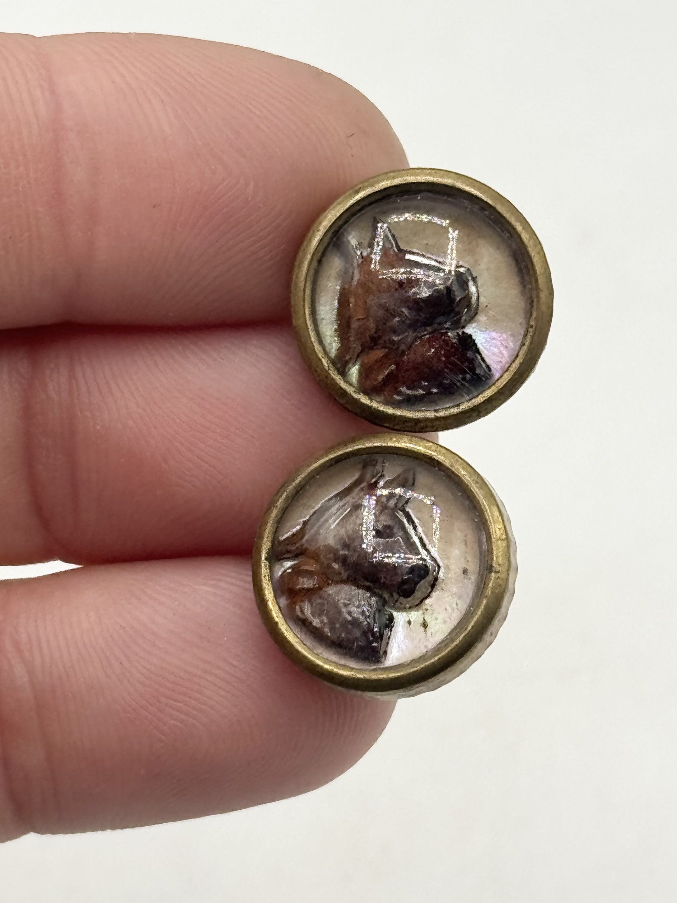 Vintage Vintage estate art deco bubble art glass horse cuff links cu Size ONE SIZE - 5 Thumbnail
