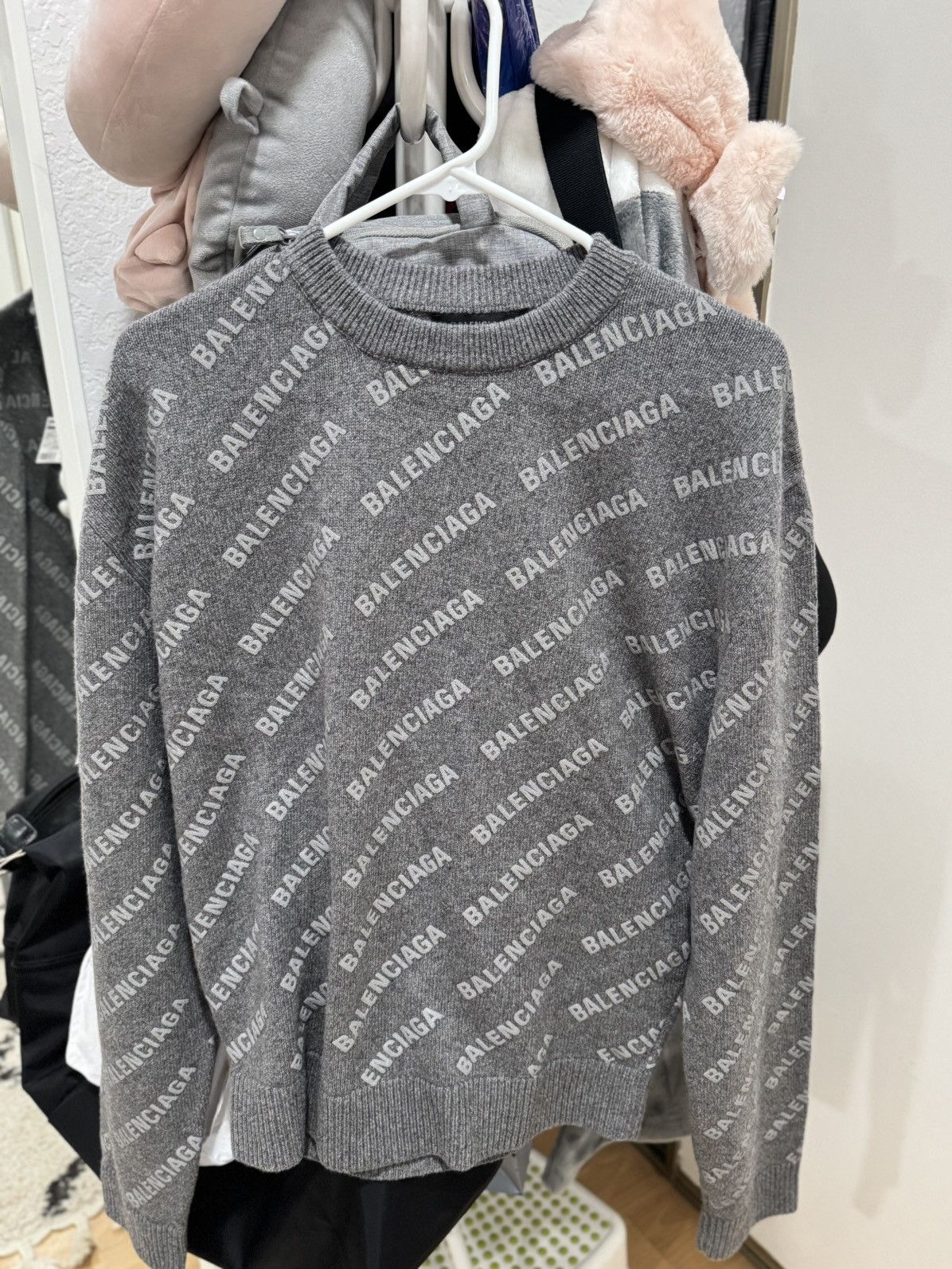 Balenciaga Balenciaga Mini Allover Logo Sweater Grailed