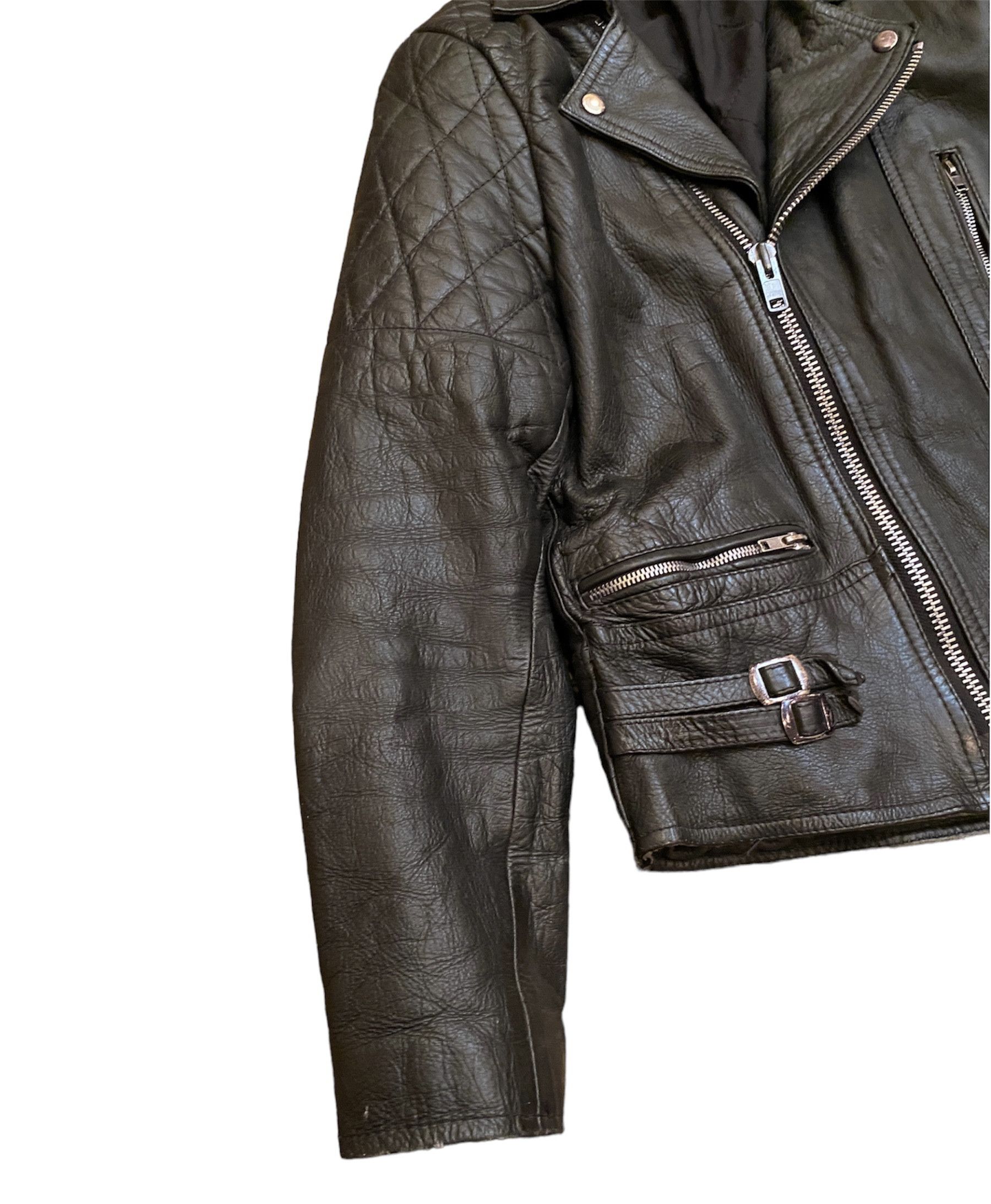 Genuine Leather UK Vintage 80s Punk style Leather Biker Jacket Size US S / EU 44-46 / 1 - 3 Thumbnail