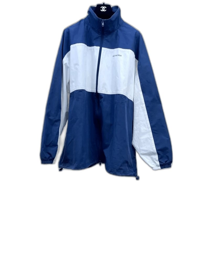 Balenciaga Blenclaga Blue White Embroidered Windbreaker-2505 Size US L / EU 52-54 / 3 - 1 Thumbnail