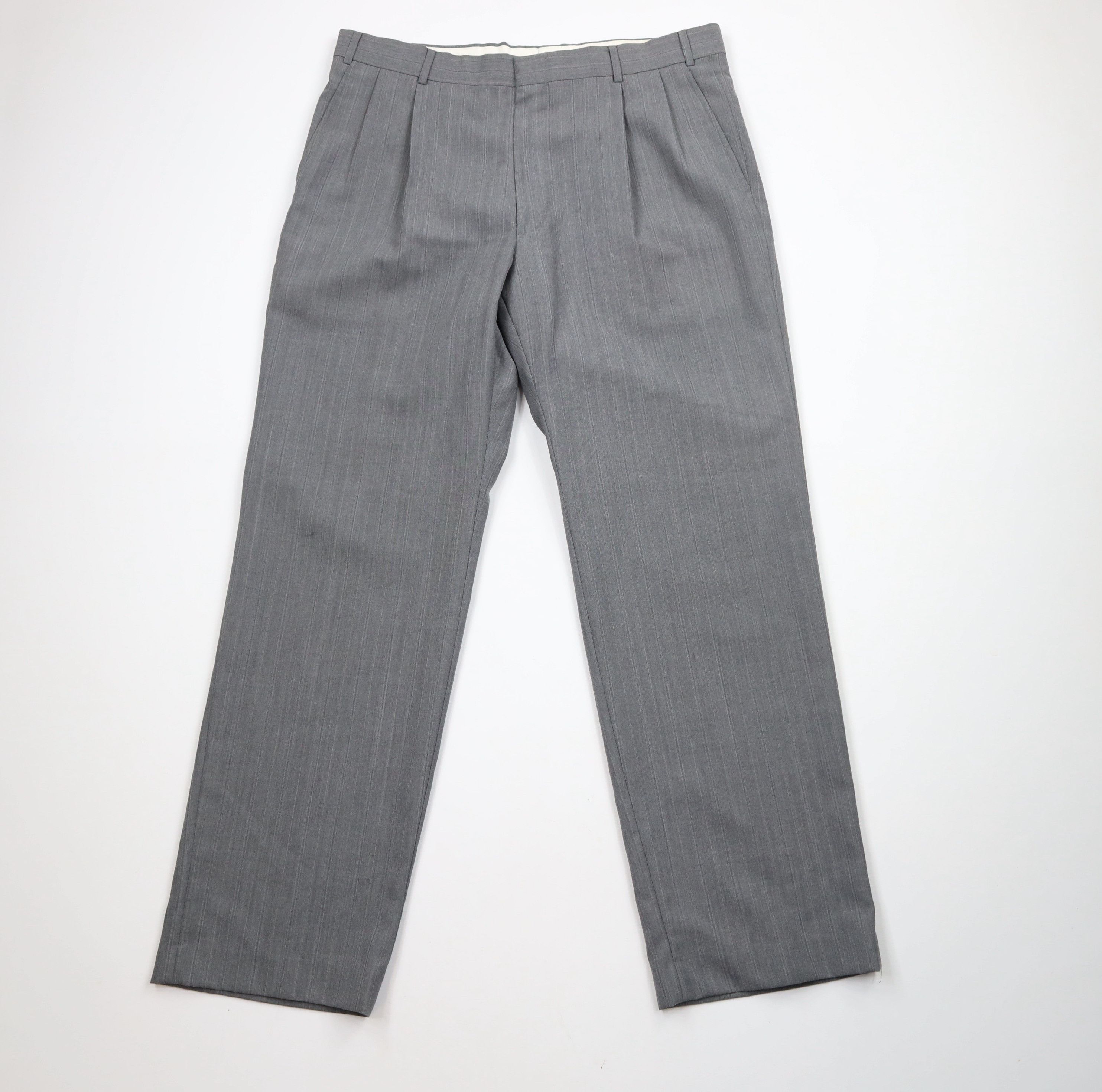 Vintage Vintage 90s Streetwear Pinstriped Wide Leg Chino Pants Size US 38 / EU 54 - 1 Thumbnail