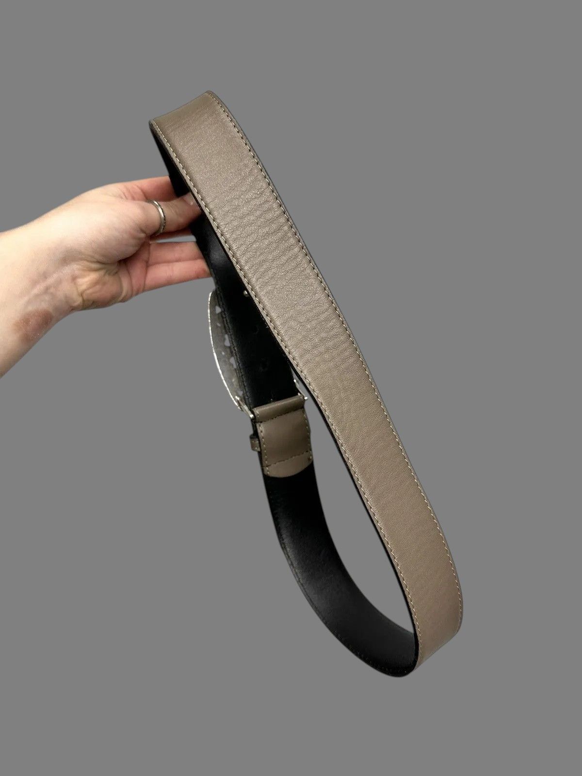 Beauty Beast Brown Leather Belt Minimal Everyday Classic Vintage Style Size ONE SIZE - 5 Thumbnail