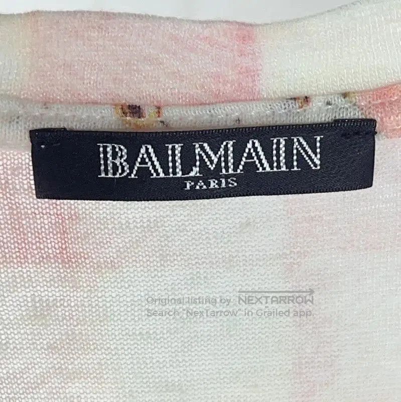 Balmain Balmain Pink Floral Print Women's T-Shirt . Size S / US 4 / IT 40 - 3 Thumbnail