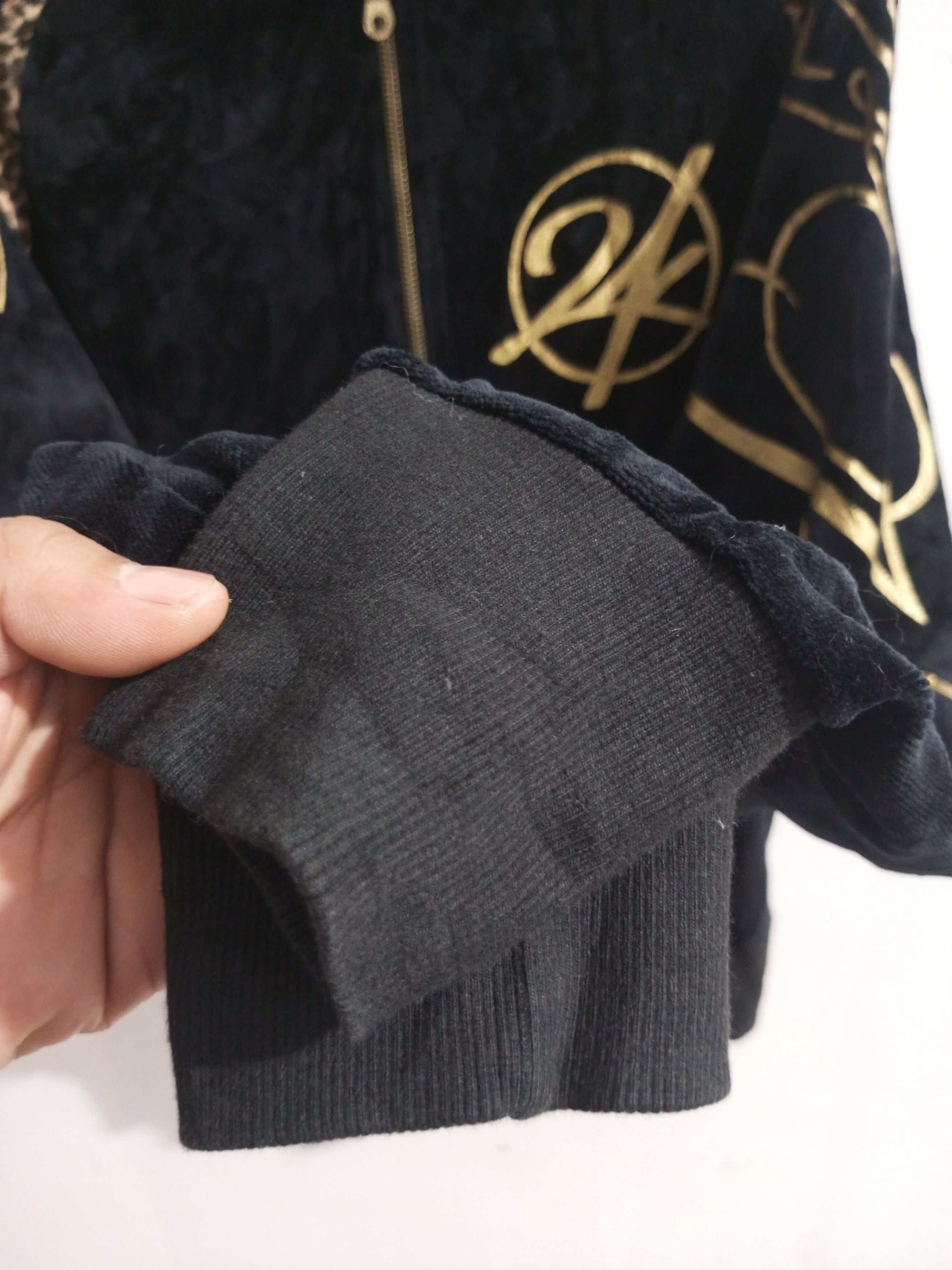 Japanese Brand 24 karats leopard velvet double zipper fur hoodie Size US L / EU 52-54 / 3 - 6 Thumbnail