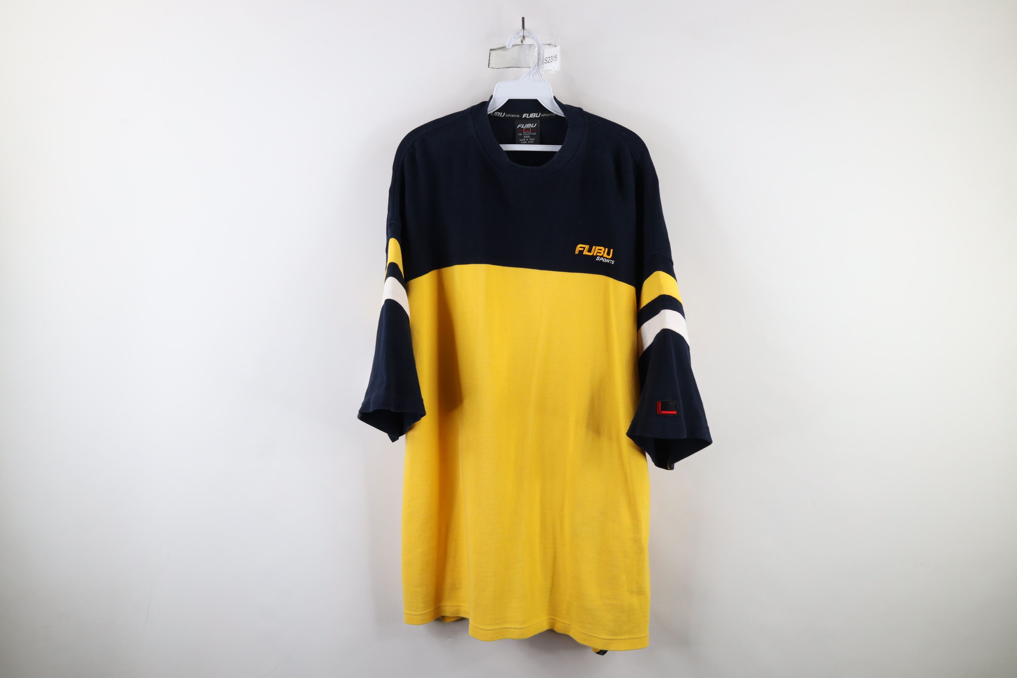 Fubu × Vintage Vintage 90s Fubu Sports Spell Ribbed Knit Baggy Fit T-Shirt Size US XXL / EU 58 / 5 - 1 Thumbnail