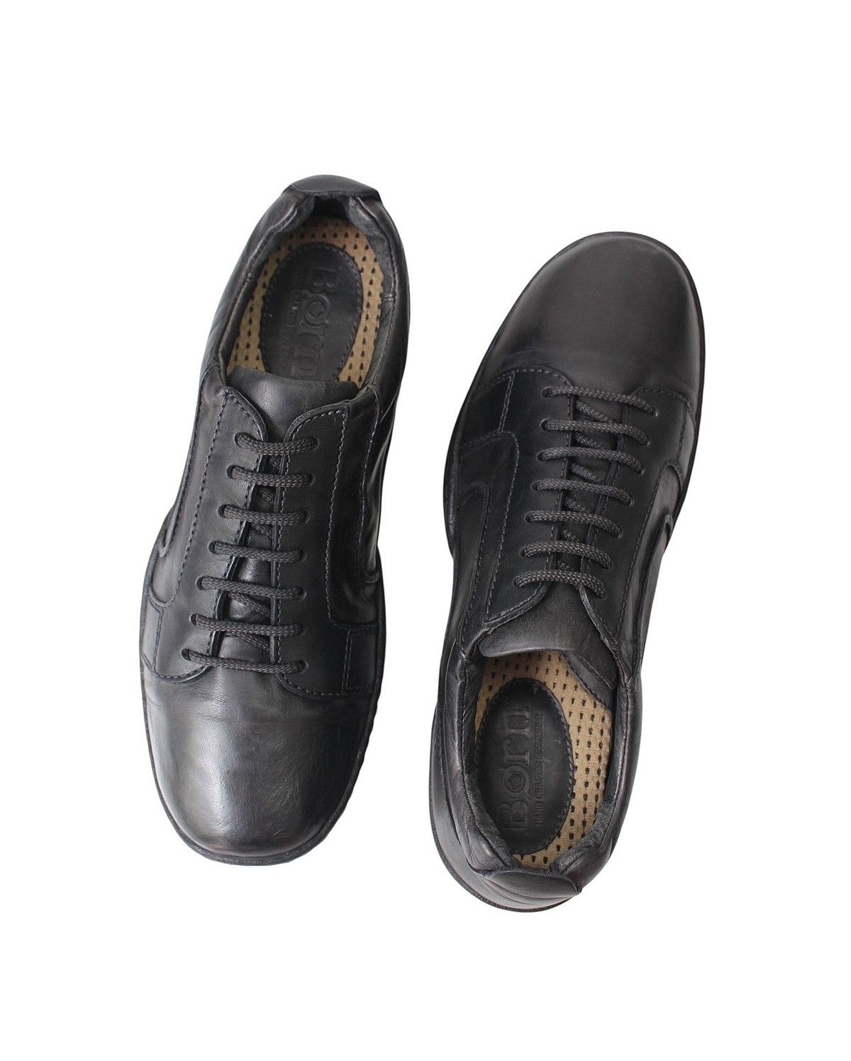 Designer × Japanese Brand 2000S BØRN BLACK LEATHER HANDCRAFTED SNEAKERS Size US 8 / EU 41 - 5 Thumbnail