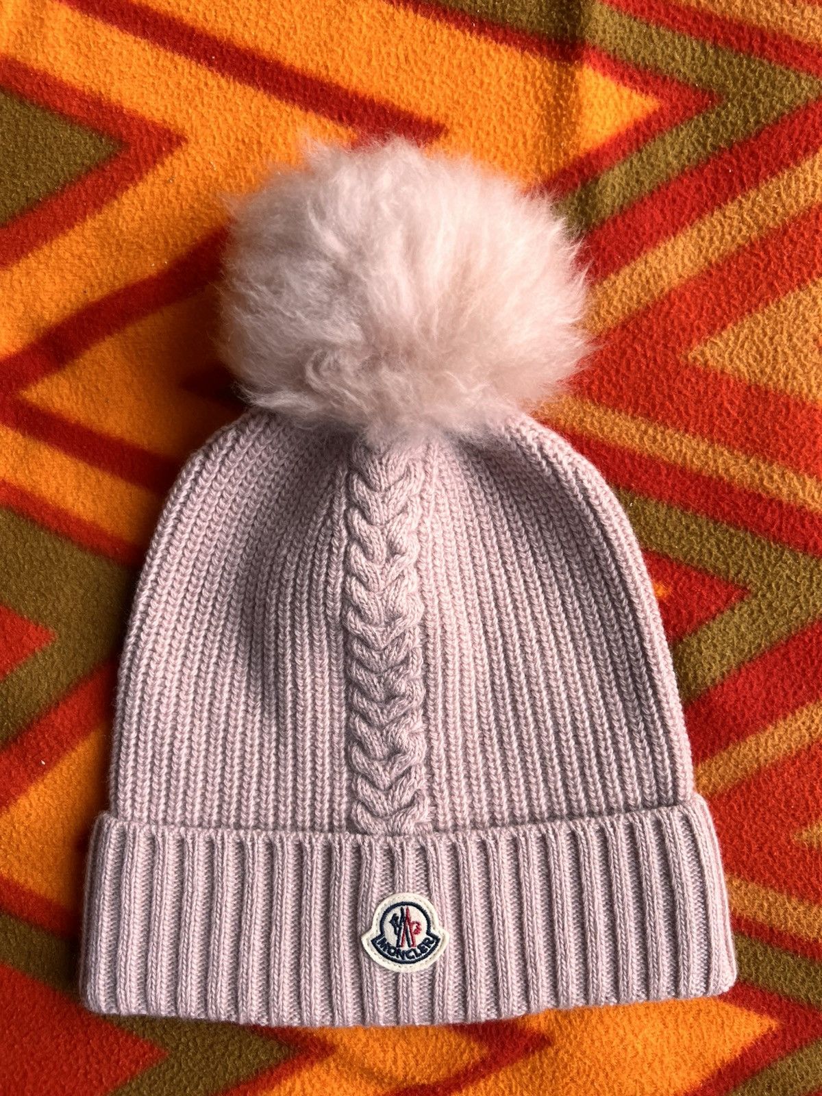 Moncler Moncler Berrett Tricot Mohair Pom Pom Beanie Pink braid wool Size ONE SIZE - 14 Thumbnail
