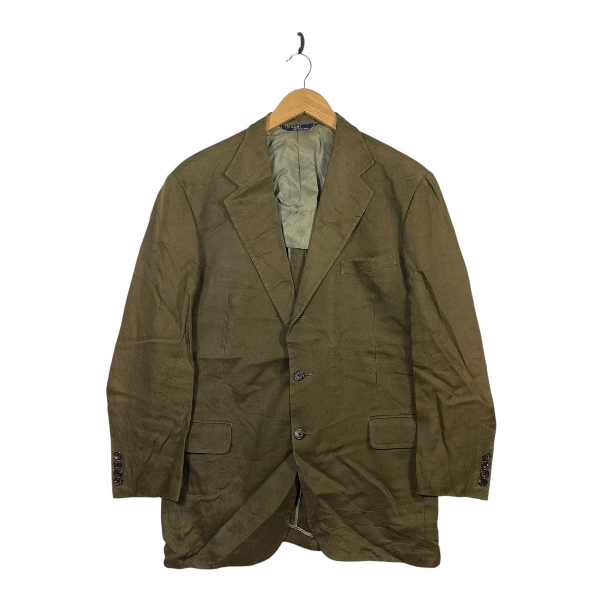 Polo Ralph Lauren Polo Ralph Lauren Linen Blazer Jacket Olive Green Size 40R - 1 Thumbnail